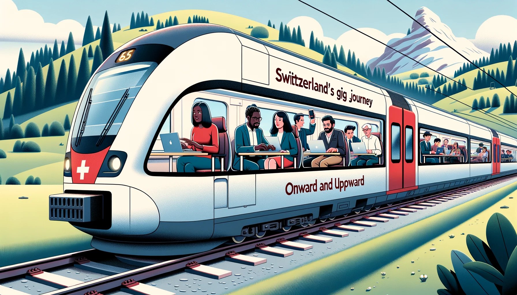train in switzerland showing a Switzerland gig economy