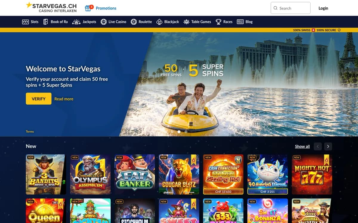 Homepage di StarVegas, catturata il 6 ottobre 2026
