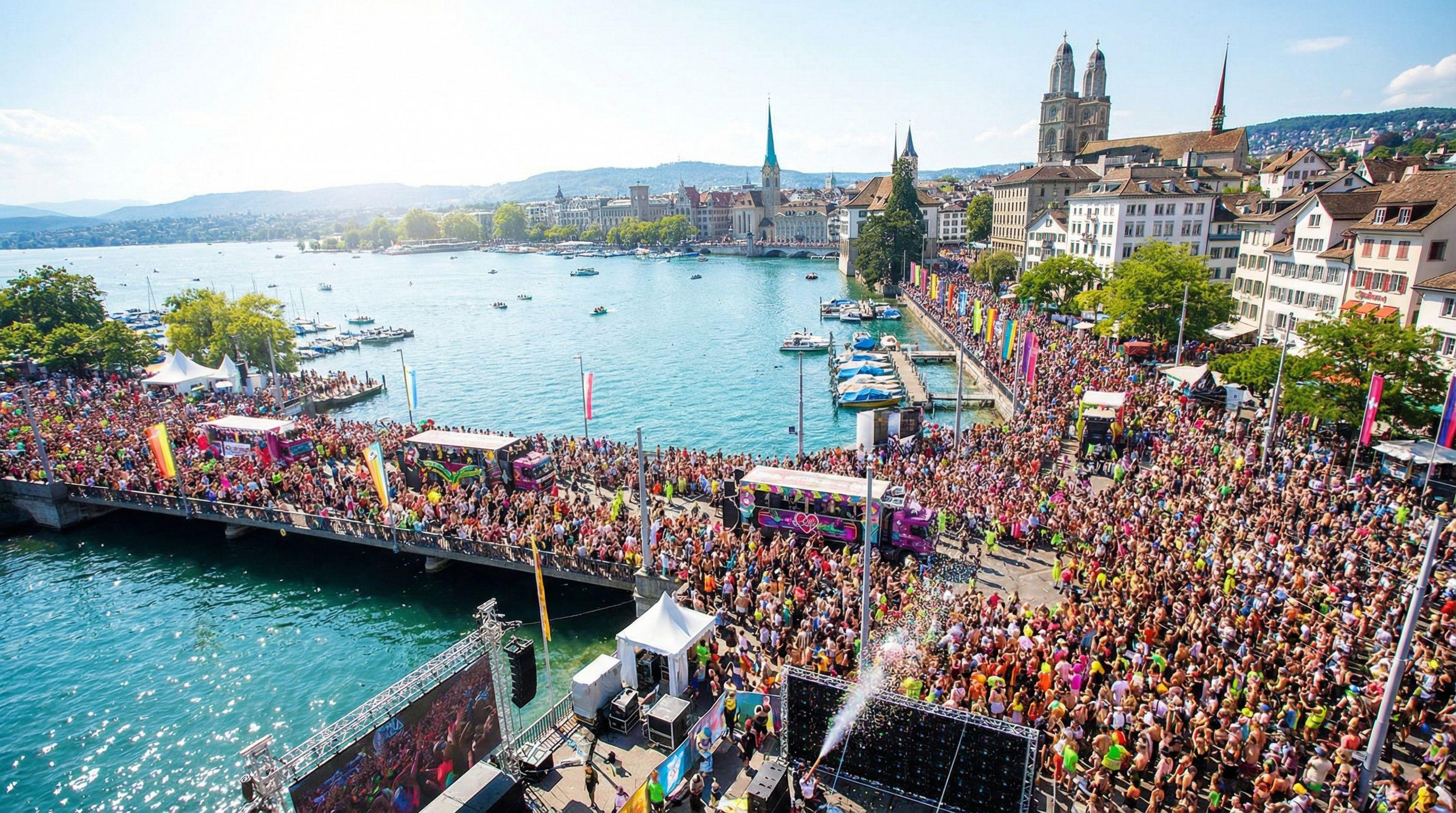 800,000 Brave 34°C Heat at Zurich Street Parade