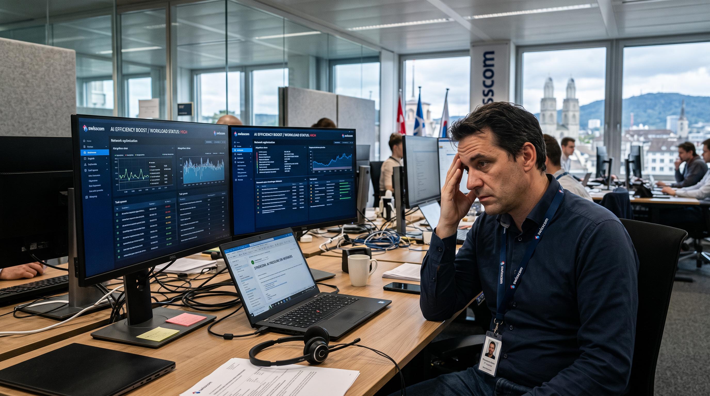 AI boosts efficiency but increases pressure on Swiss telecom workers