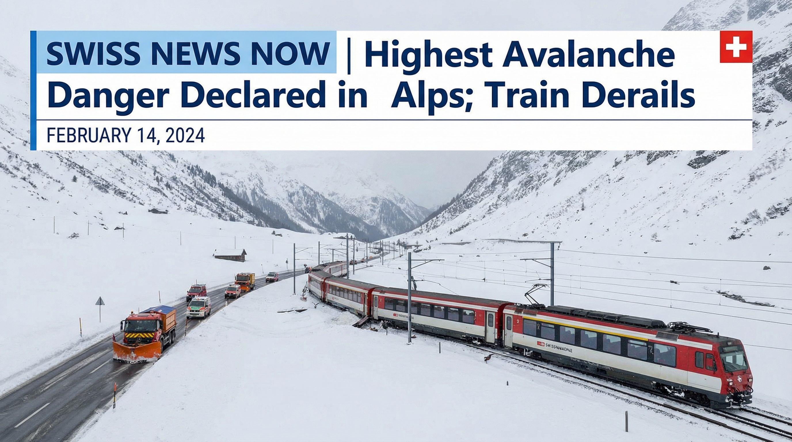 Highest Avalanche Danger Declared in Alps; Train Derails
