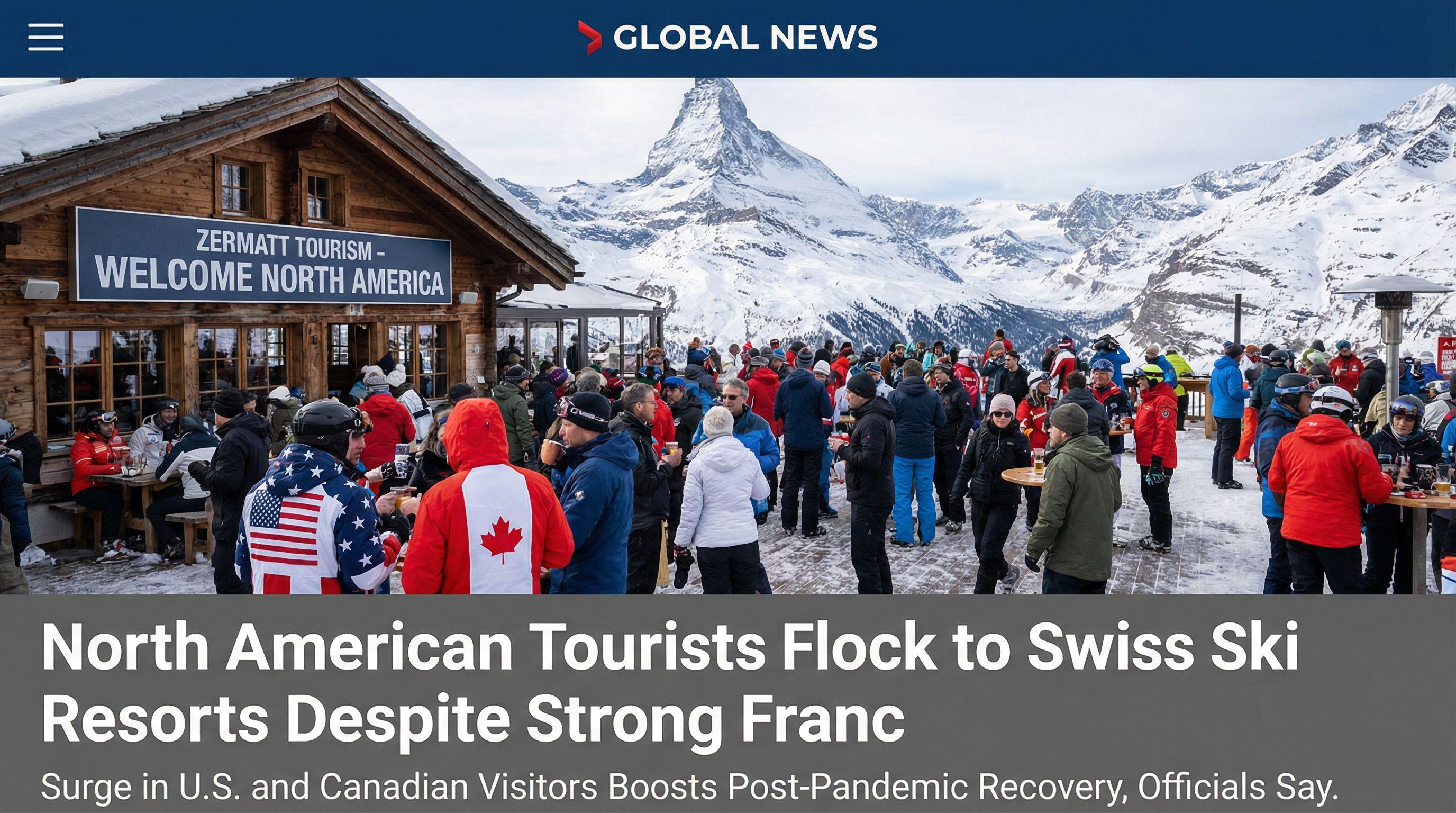 North American Tourists Flock to Swiss Ski Resorts Despite Strong Franc
