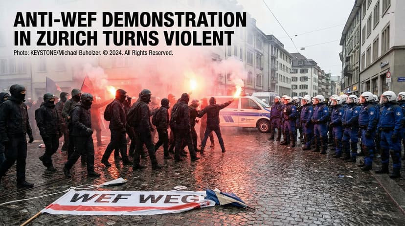 Anti-WEF Demonstration in Zurich Turns Violent