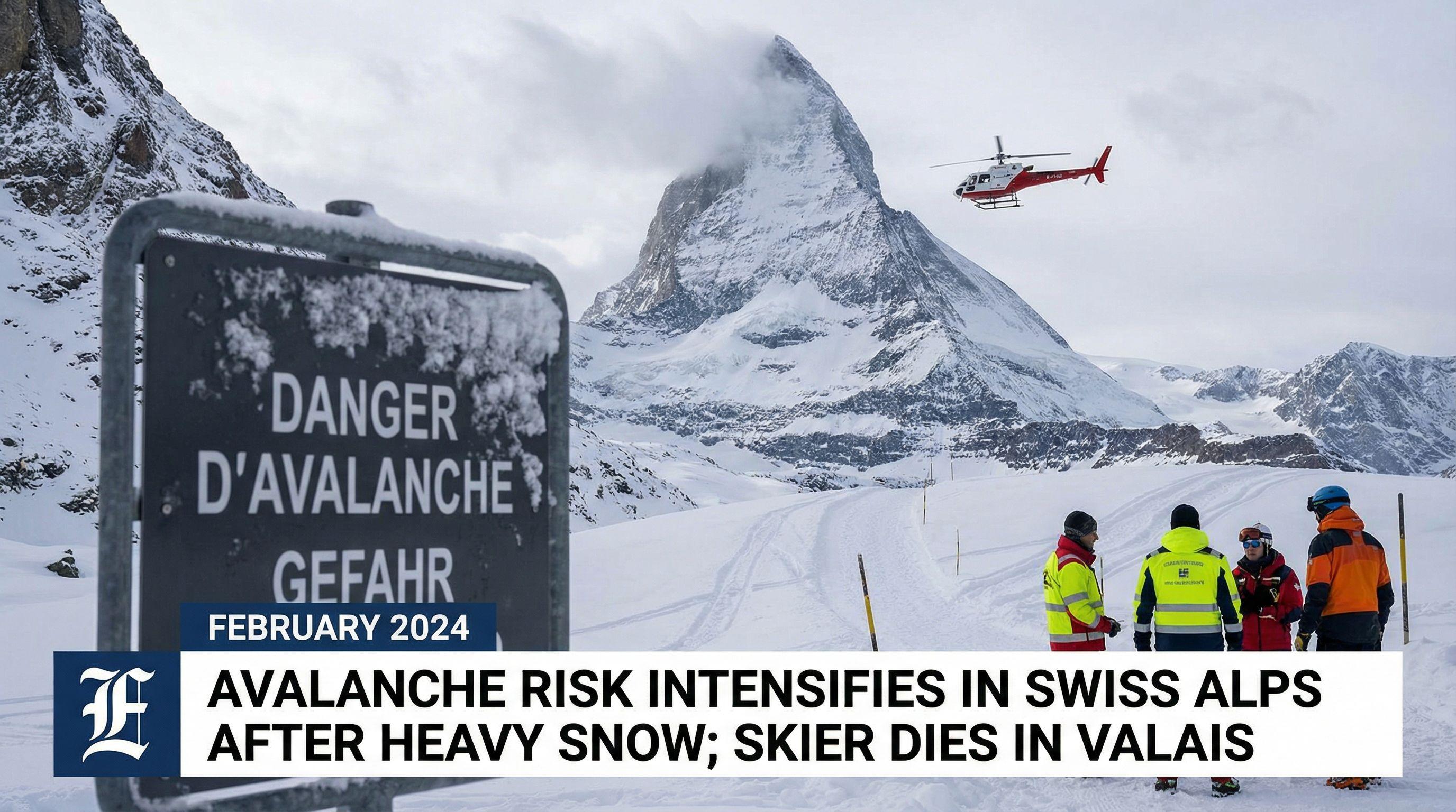 Avalanche Risk Intensifies in Swiss Alps After Heavy Snow; Skier Dies in Valais