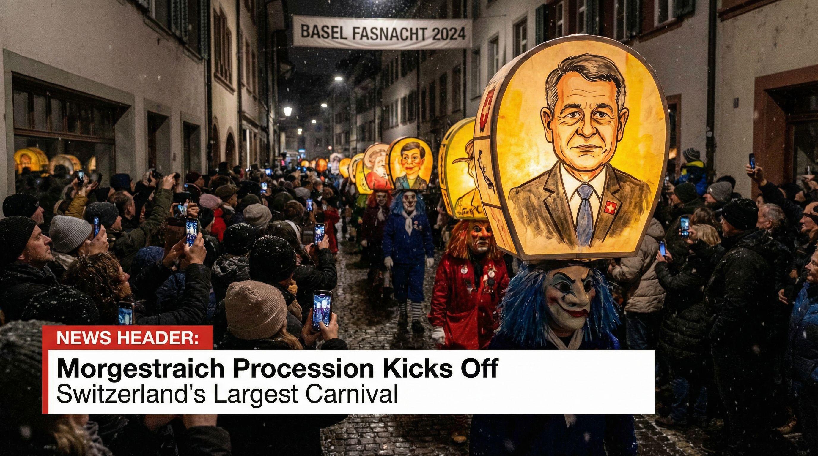 Basel Fasnacht Begins With Traditional 'Morgestraich' Procession