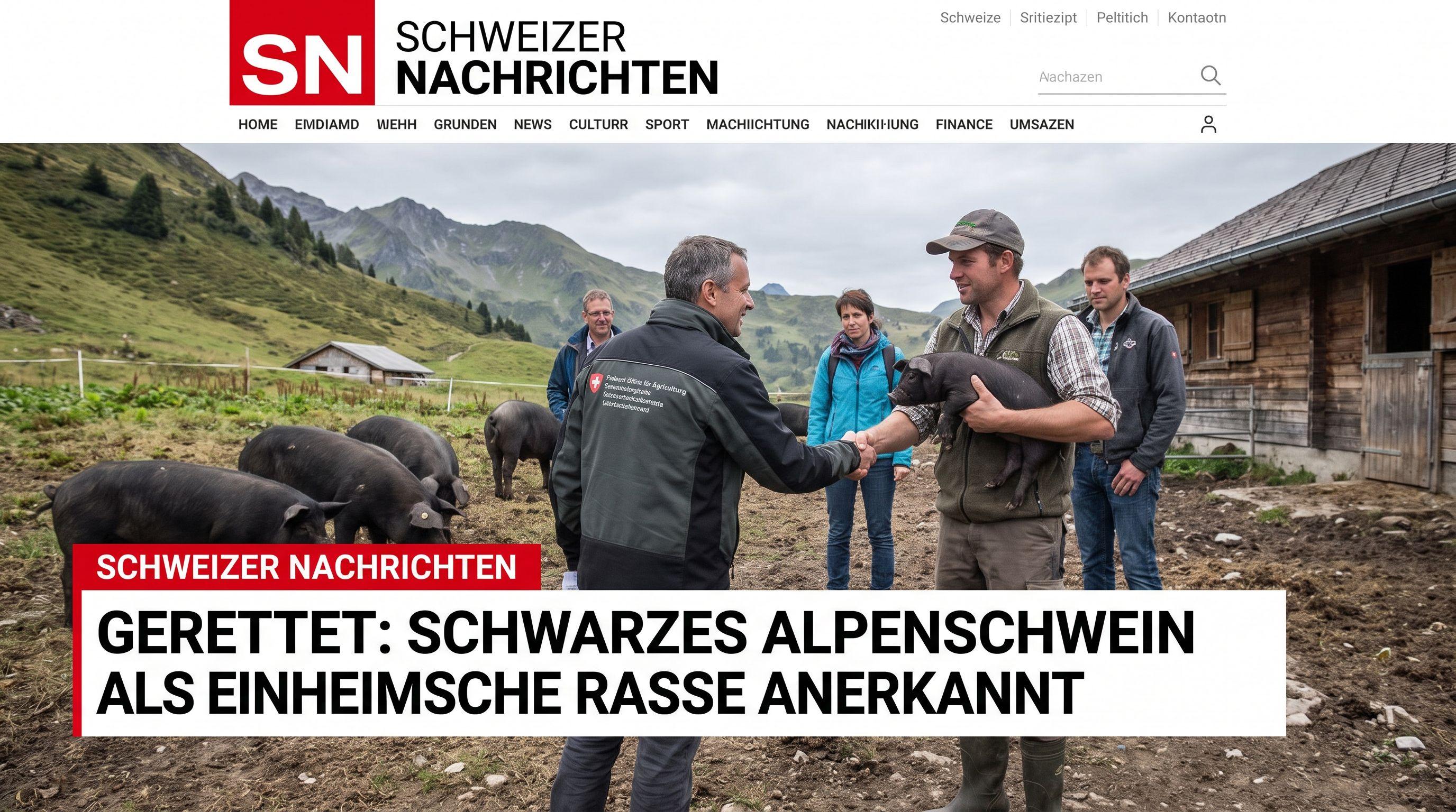 Saved from Extinction: Black Alpine Pig Recognised as Native Swiss Breed