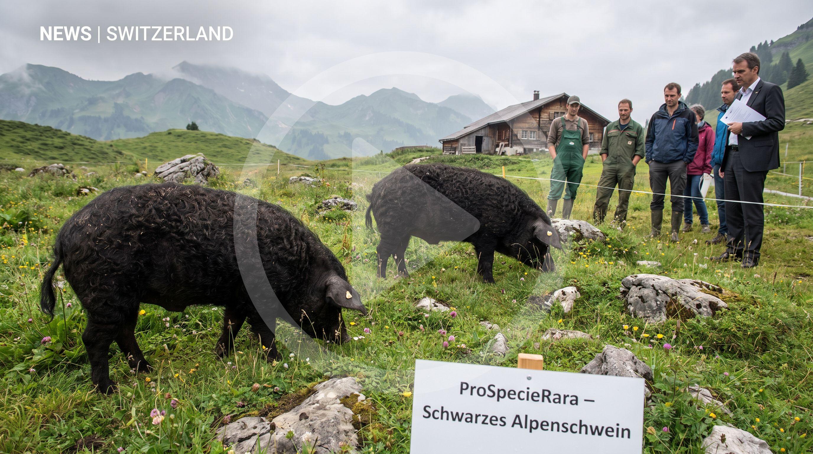 Near-Extinct Black Alpine Pig Officially Recognised as Native Swiss Breed