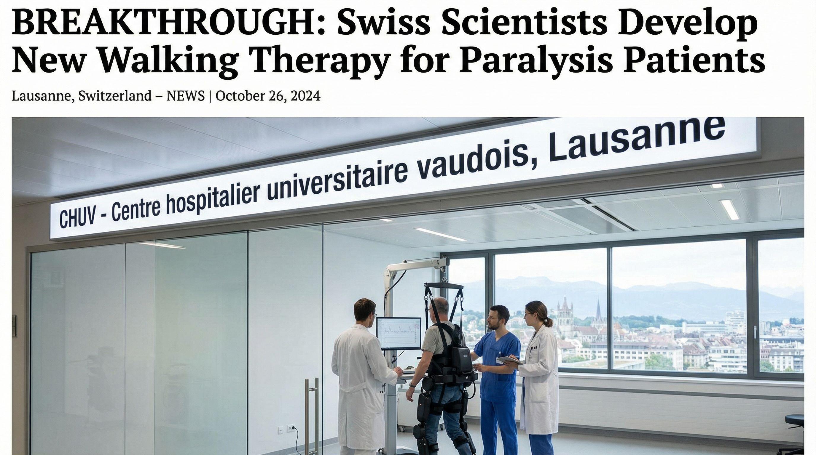 Breakthrough: Swiss Scientists Develop New Walking Therapy for Paralysis Patients