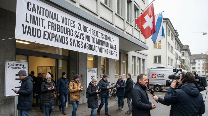 Cantonal Votes: Zurich Rejects 30km/h Limit, Fribourg Says No to Minimum Wage, Vaud Expands Swiss Abroad Voting Rights