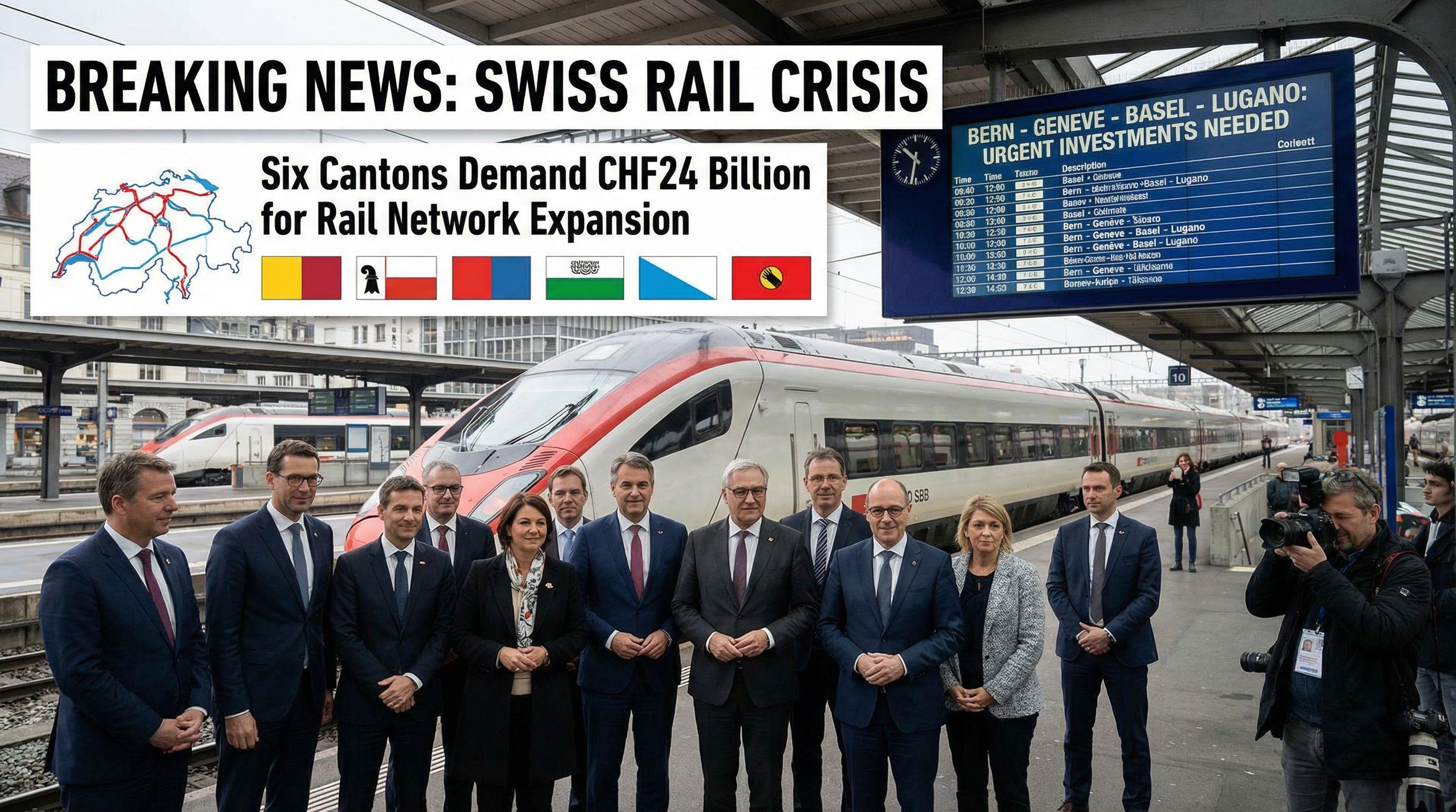 Six Cantons Demand CHF24 Billion for Rail Network Expansion