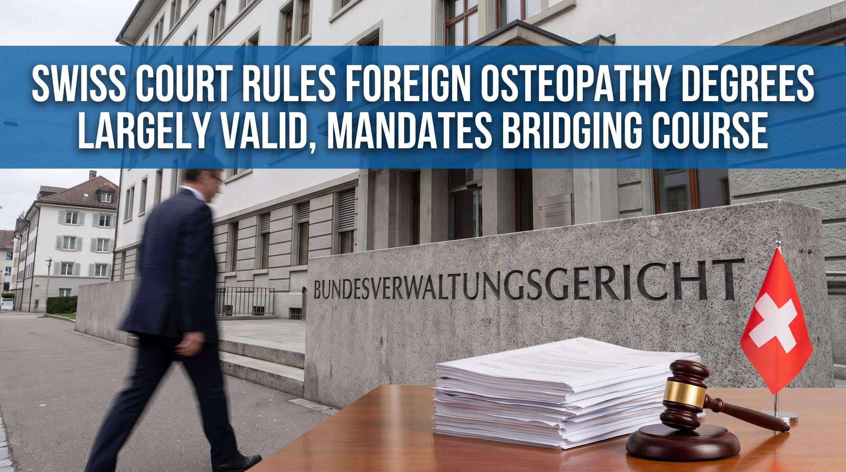 Swiss Court Rules Foreign Osteopathy Degrees Largely Valid, Mandates Bridging Course