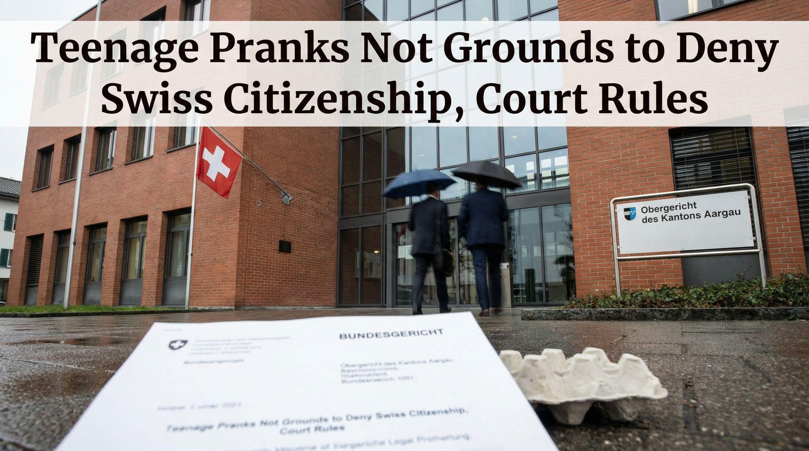 Teenage Pranks Not Grounds to Deny Swiss Citizenship, Court Rules