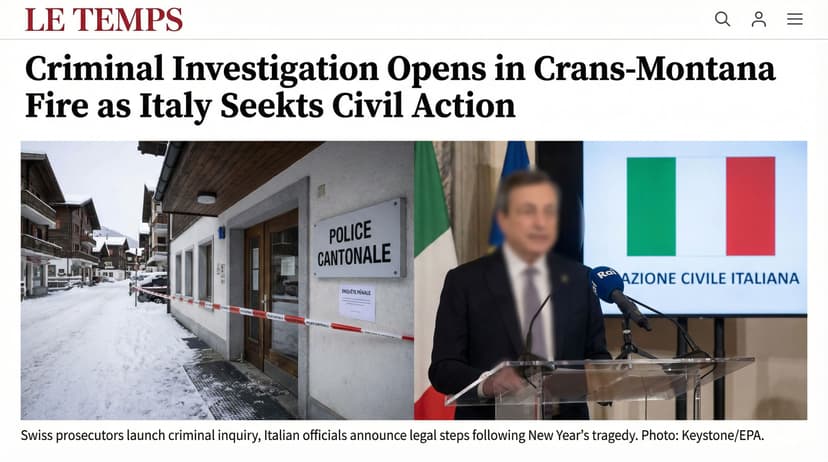 Criminal Investigation Opens in Crans-Montana Fire as Italy Seeks Civil Action