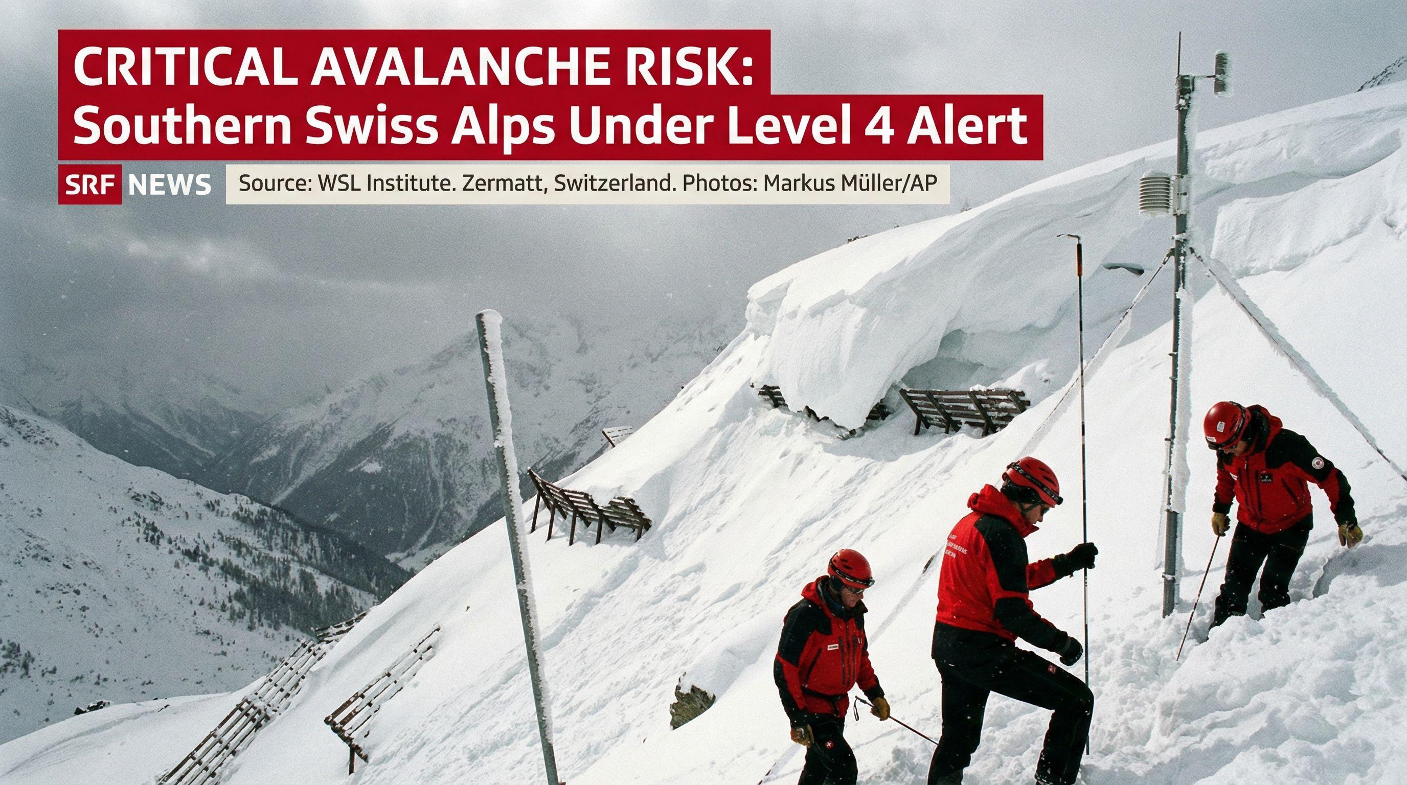 Critical Avalanche Risk: Southern Swiss Alps Under Level 4 Alert