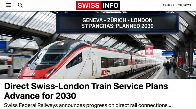 Direct Swiss-London Train Service Plans Advance for 2030