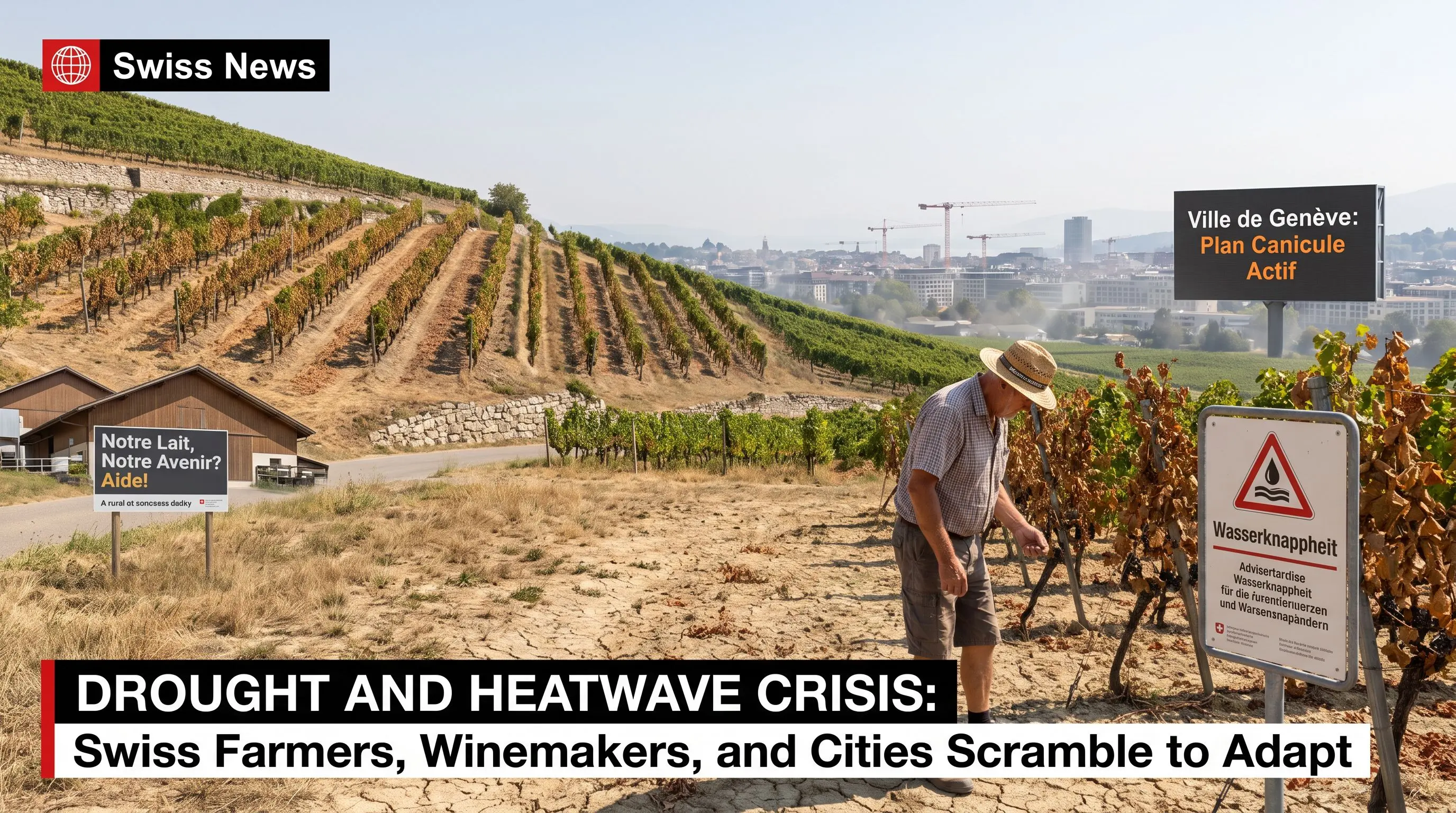 Drought and Heatwave Crisis: Swiss Farmers, Winemakers, and Cities Scramble to Adapt