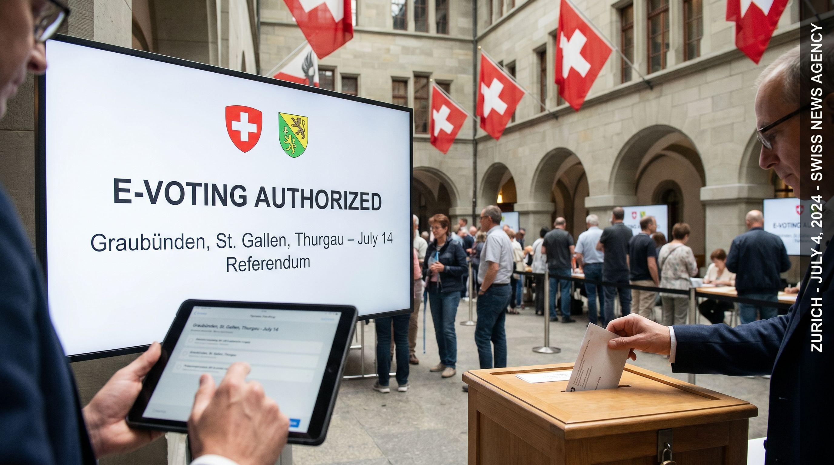 E-Voting Authorized in Three Cantons for July 14 Referendum