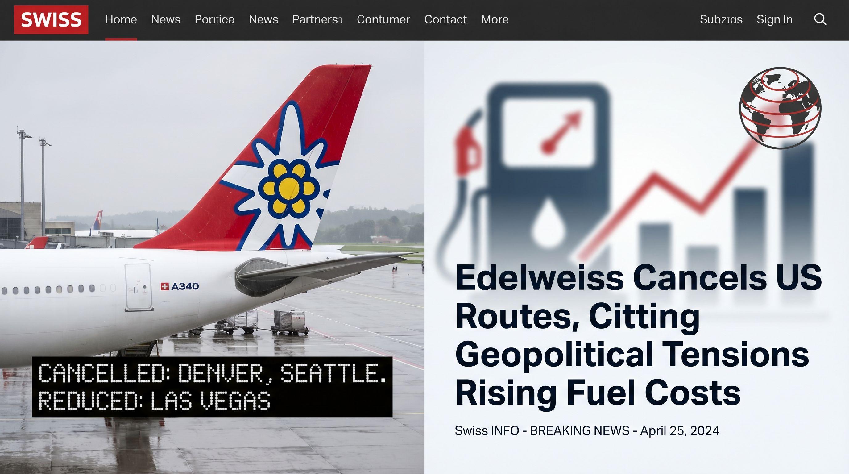 Edelweiss Cancels US Routes, Citing Geopolitical Tensions and Rising Fuel Costs