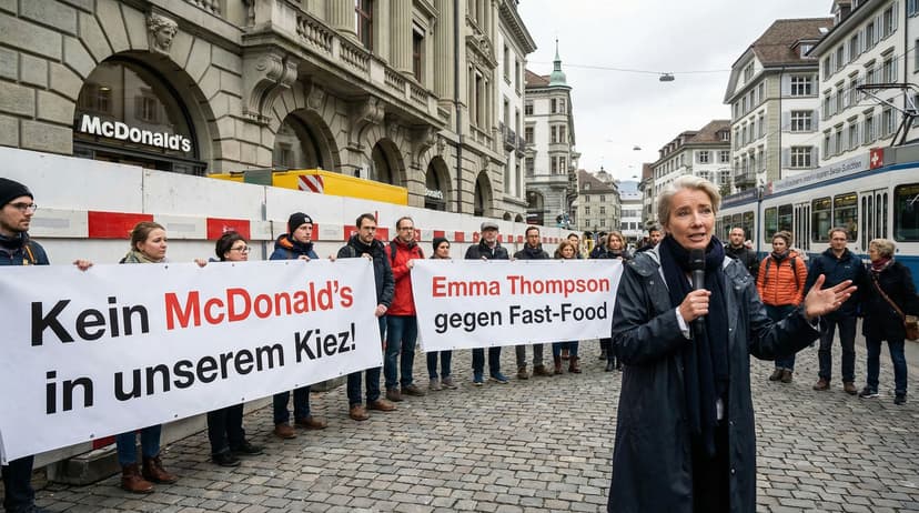 Oscar-Winning Actress Emma Thompson Joins Fight Against New McDonald's in Zurich Neighborhood
