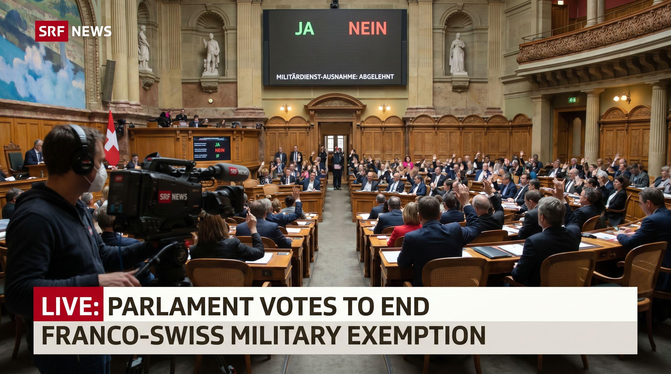 Parliament Moves to End Military Service Exemption for Franco-Swiss Dual Nationals