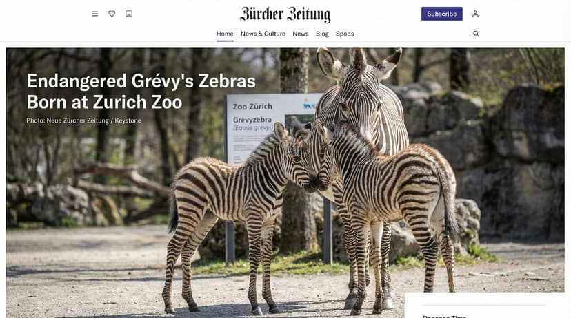 Endangered Grévy's Zebras Born at Zurich Zoo