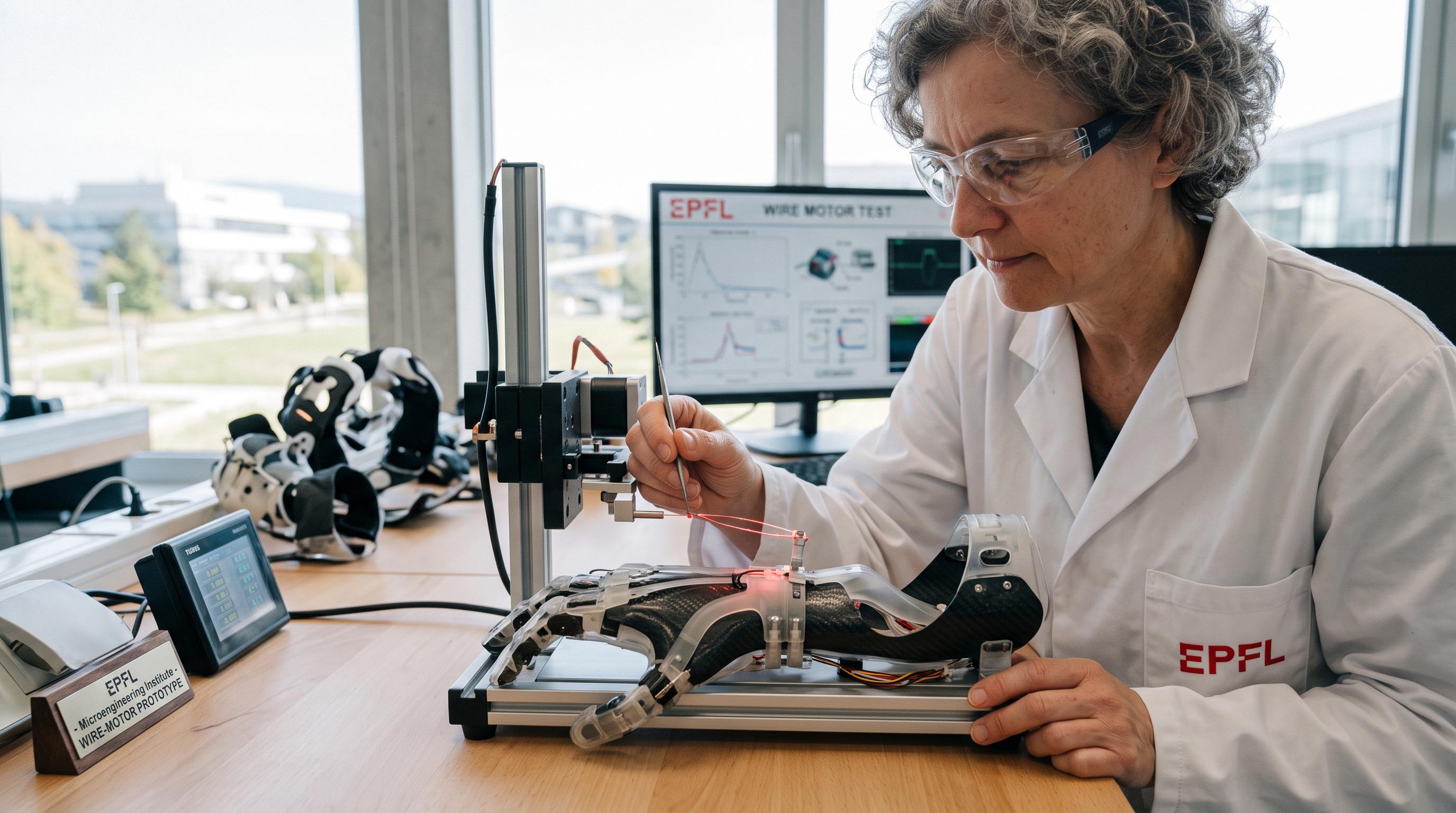 EPFL researchers develop wire-shaped motor for future robotic suits