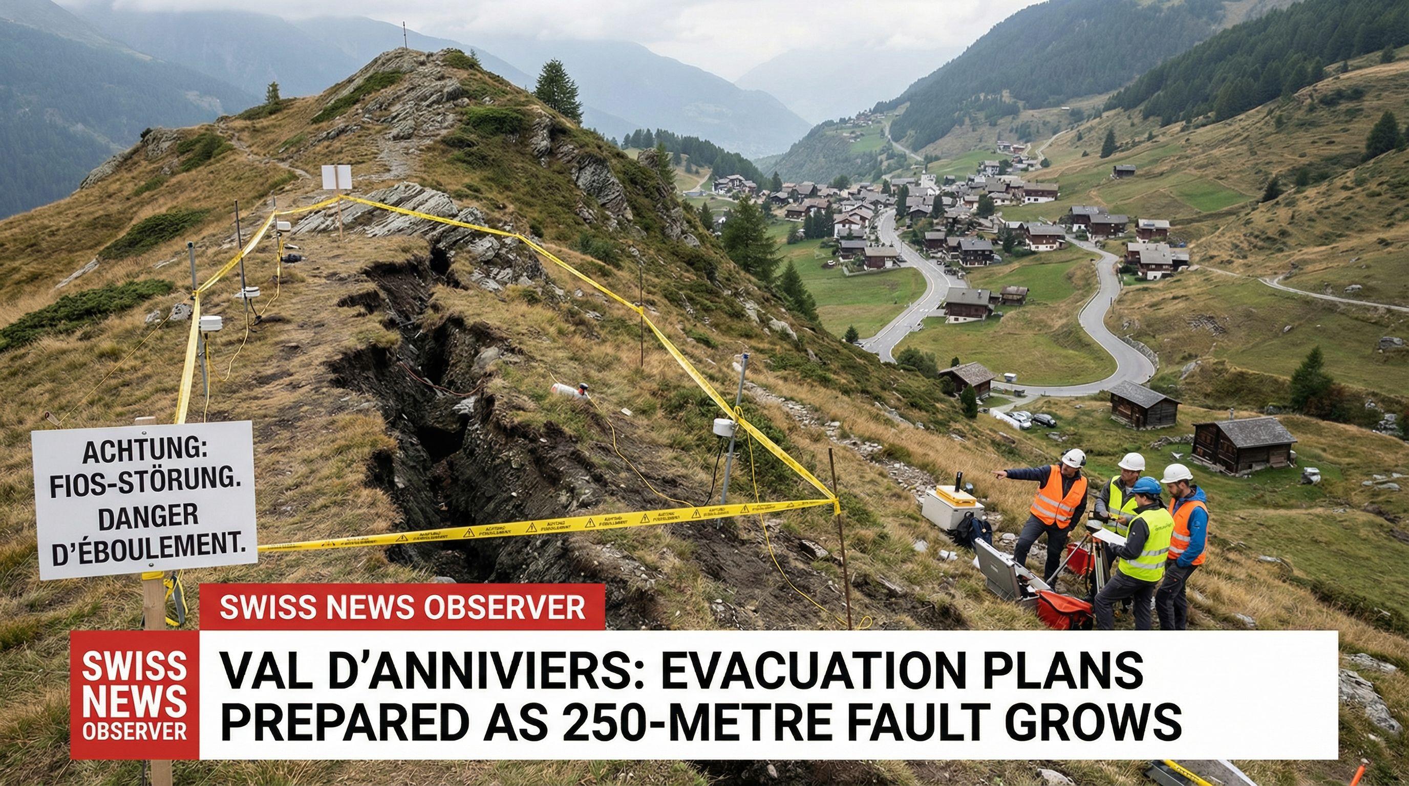 Evacuation Plans Prepared as 250-Metre Fault on Swiss Mountainside Continues to Grow