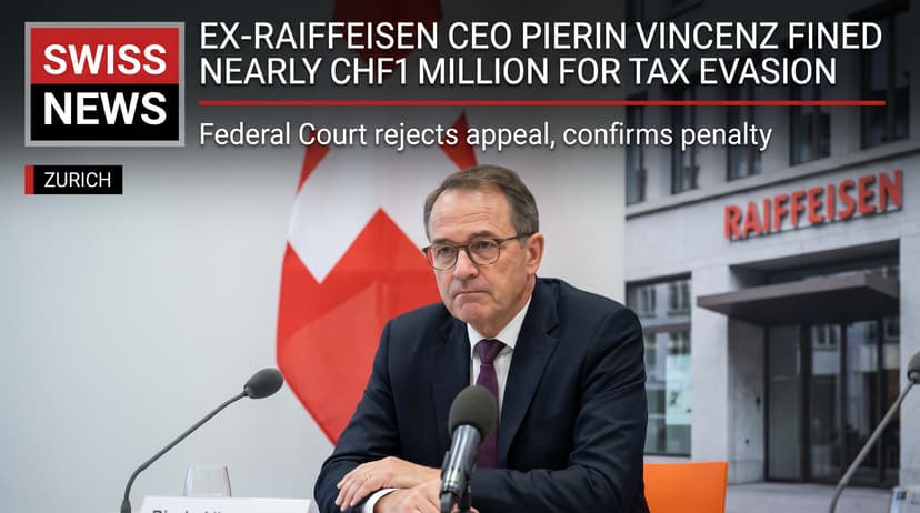 Ex-Raiffeisen CEO Pierin Vincenz Fined Nearly CHF1 Million for Tax Evasion