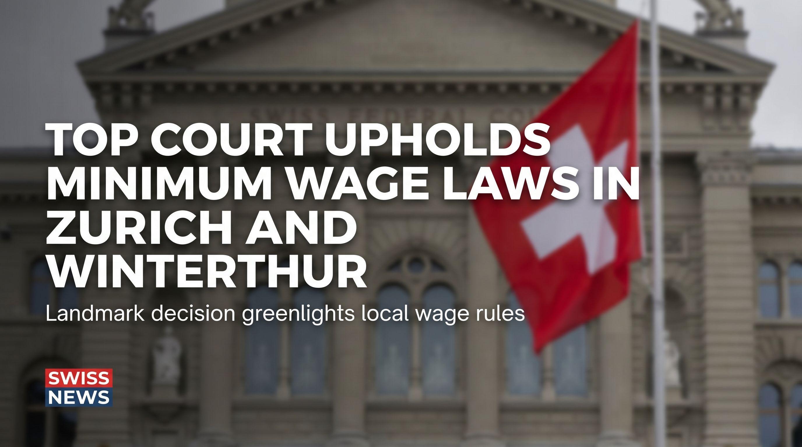 Top Court Upholds Minimum Wage Laws in Zurich and Winterthur