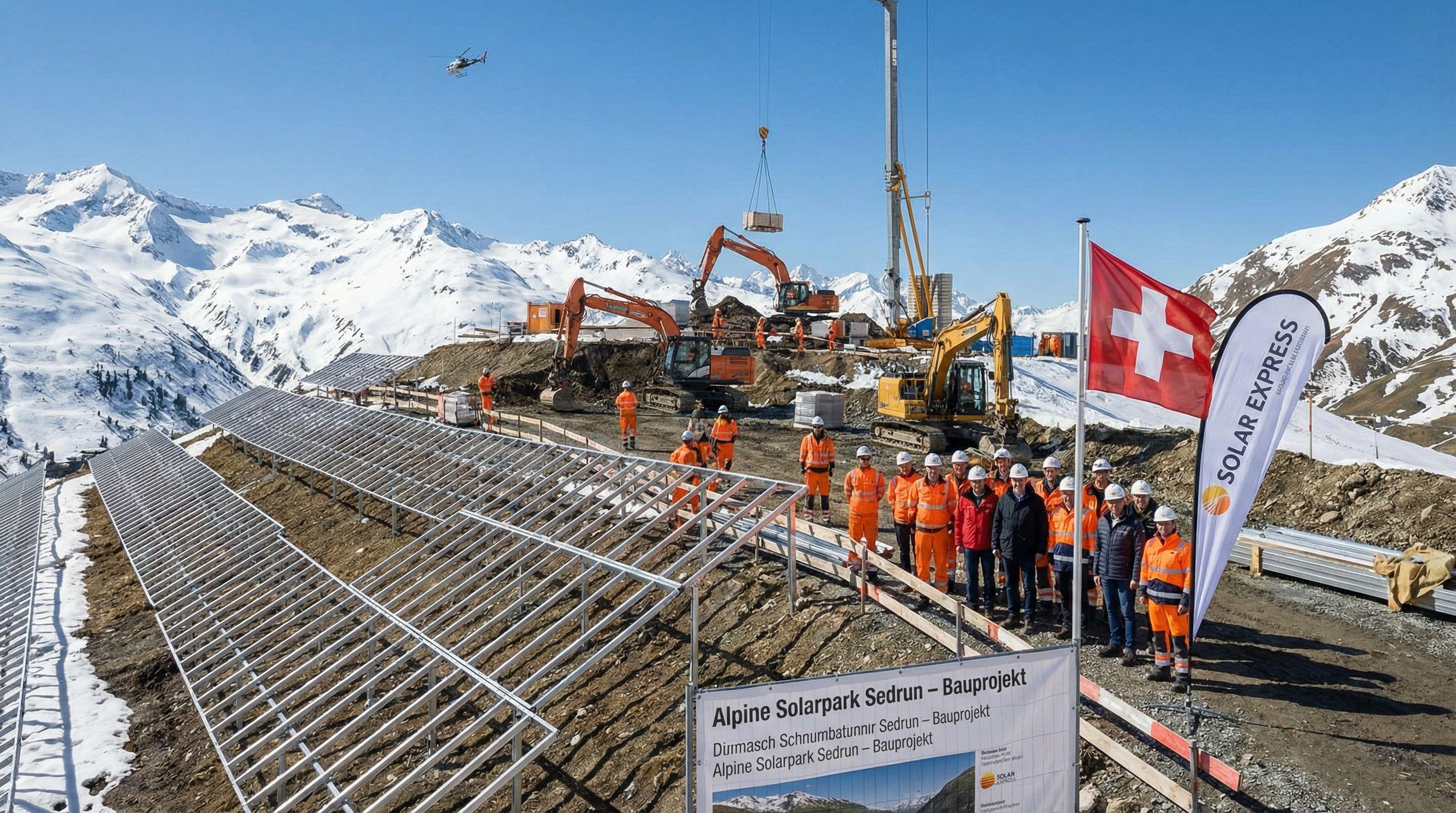First Large-Scale Alpine Solar Park Construction Begins in Sedrun