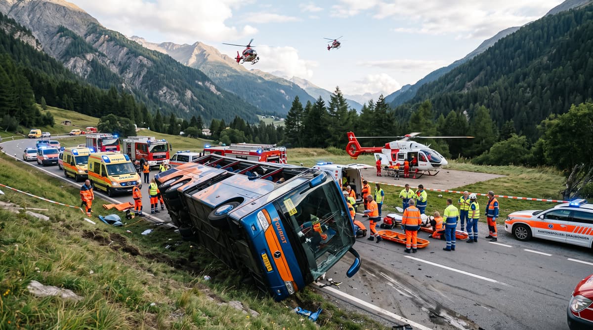 Five dead and 40 injured in Dutch coach crash in Graubünden