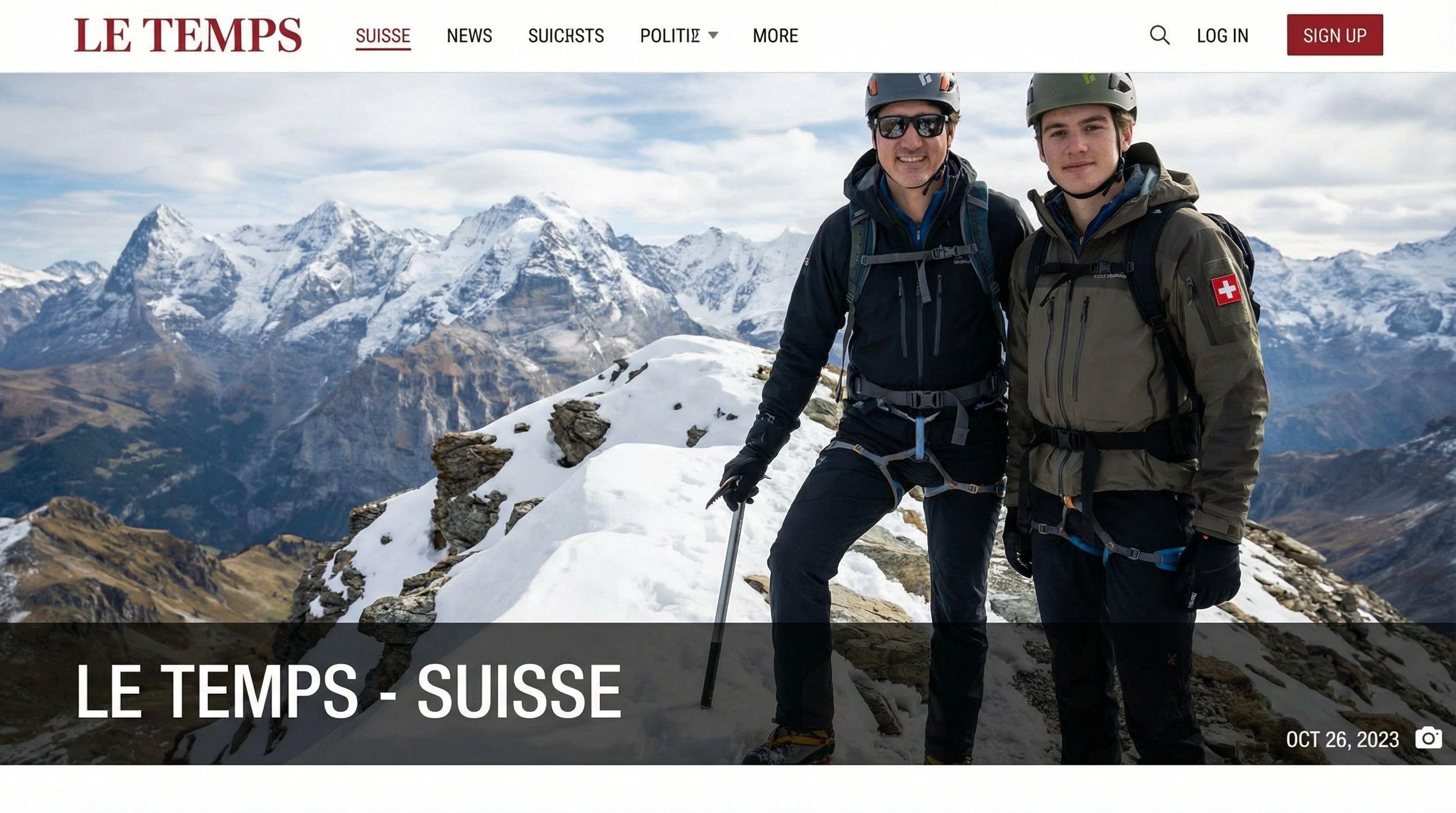 Former Canadian PM Trudeau Goes Mountain Climbing in Valais