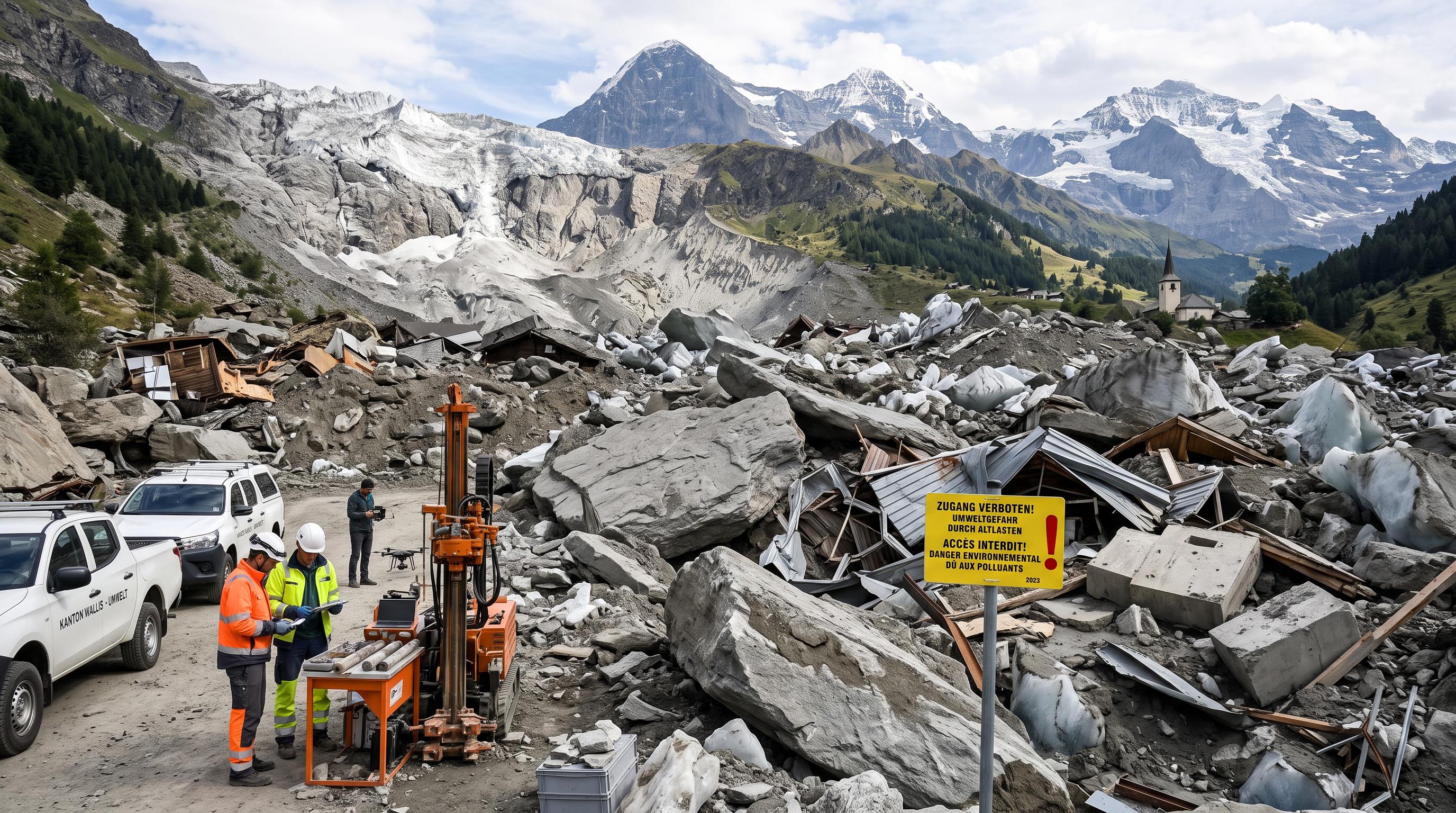 Fuel pollution threat persists beneath debris at Blatten
