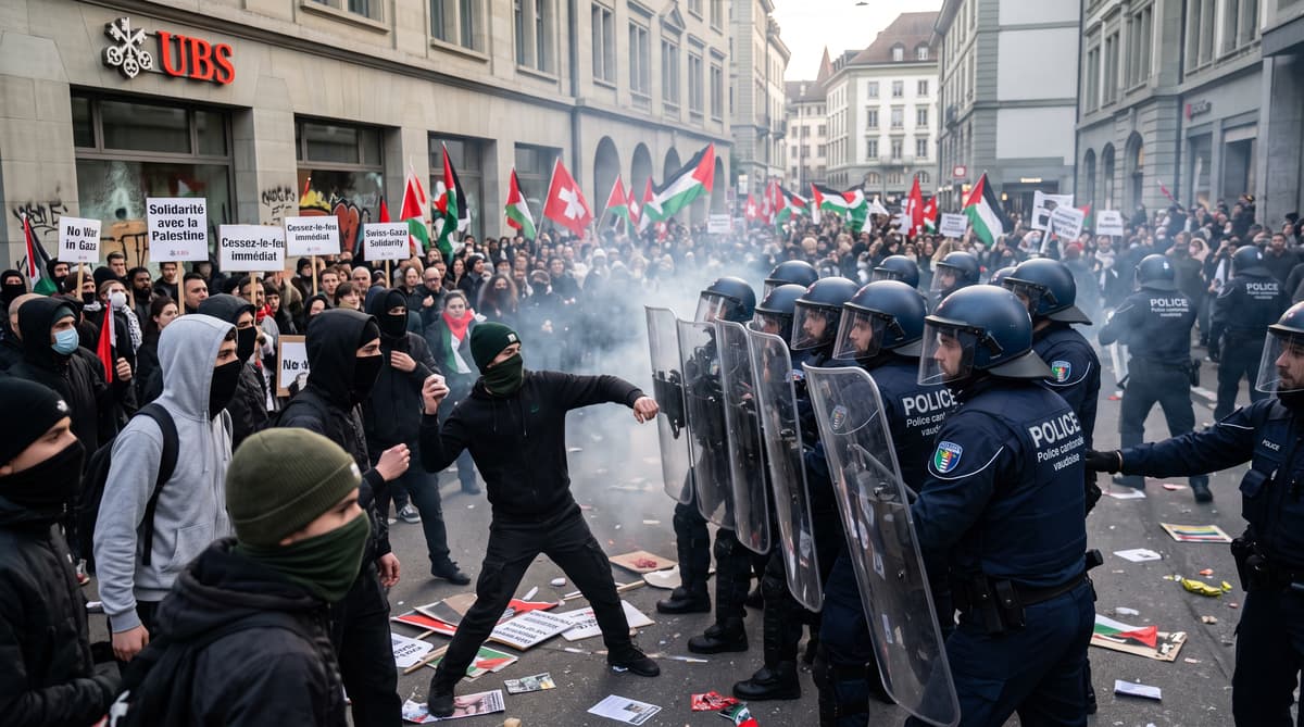 Gaza protests draw thousands in Swiss cities, with clashes in Lausanne