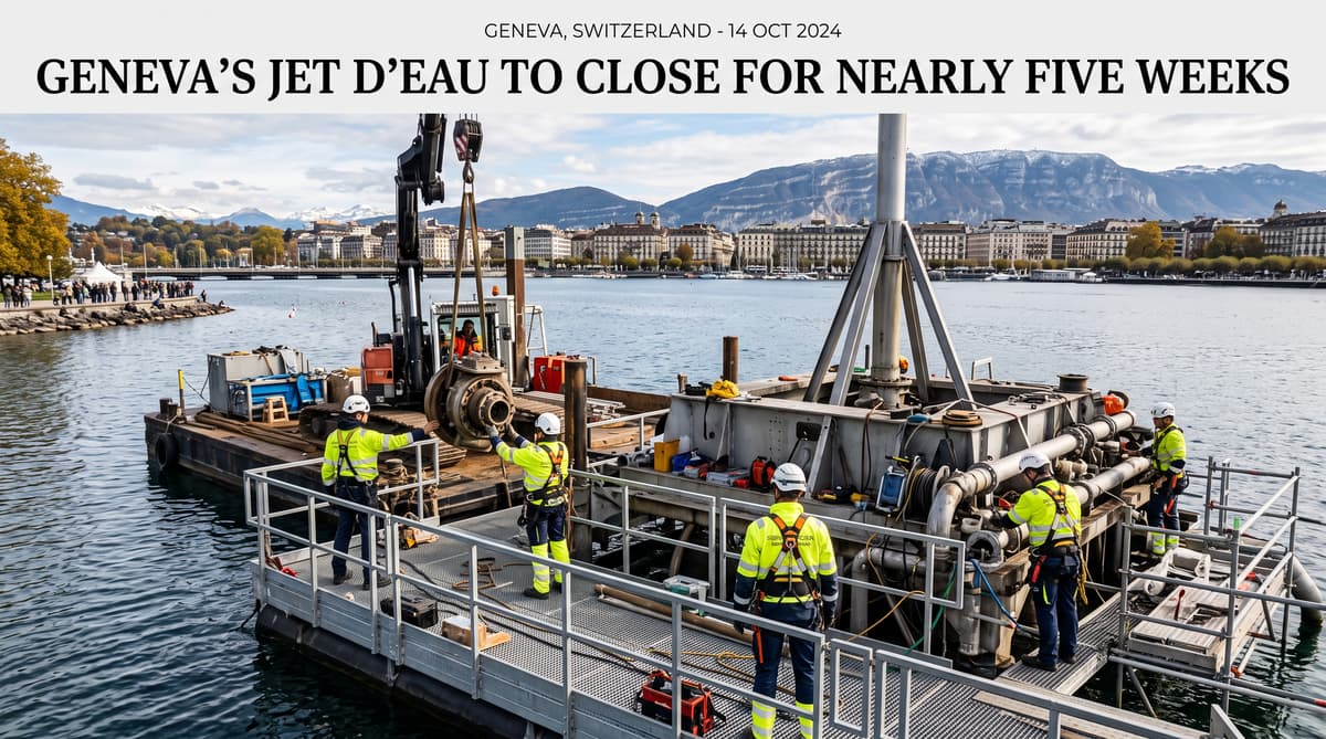 Geneva’s Jet d’Eau to close for nearly five weeks
