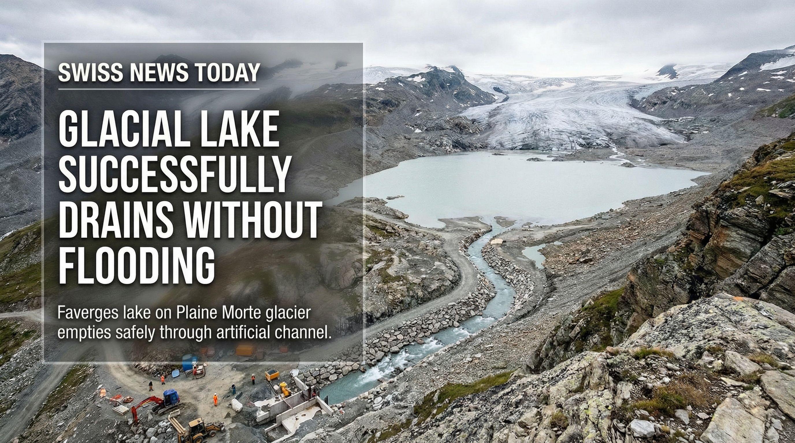Glacial Lake Successfully Drains Without Flooding