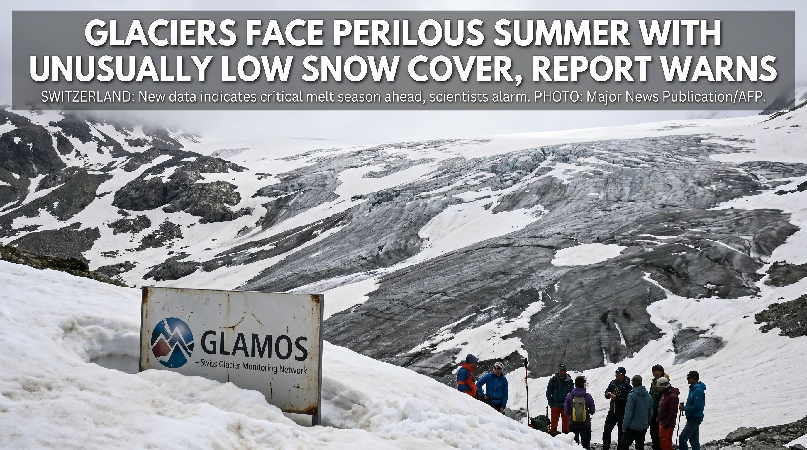 Glaciers Face Perilous Summer with Unusually Low Snow Cover, Report Warns