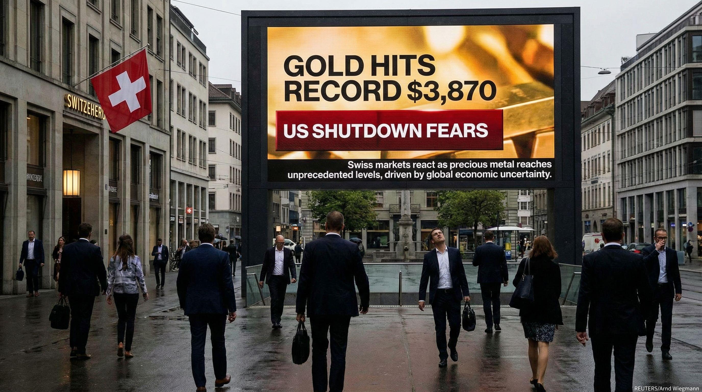 Gold Price Hits Record $3,870 Amid US Shutdown Fears