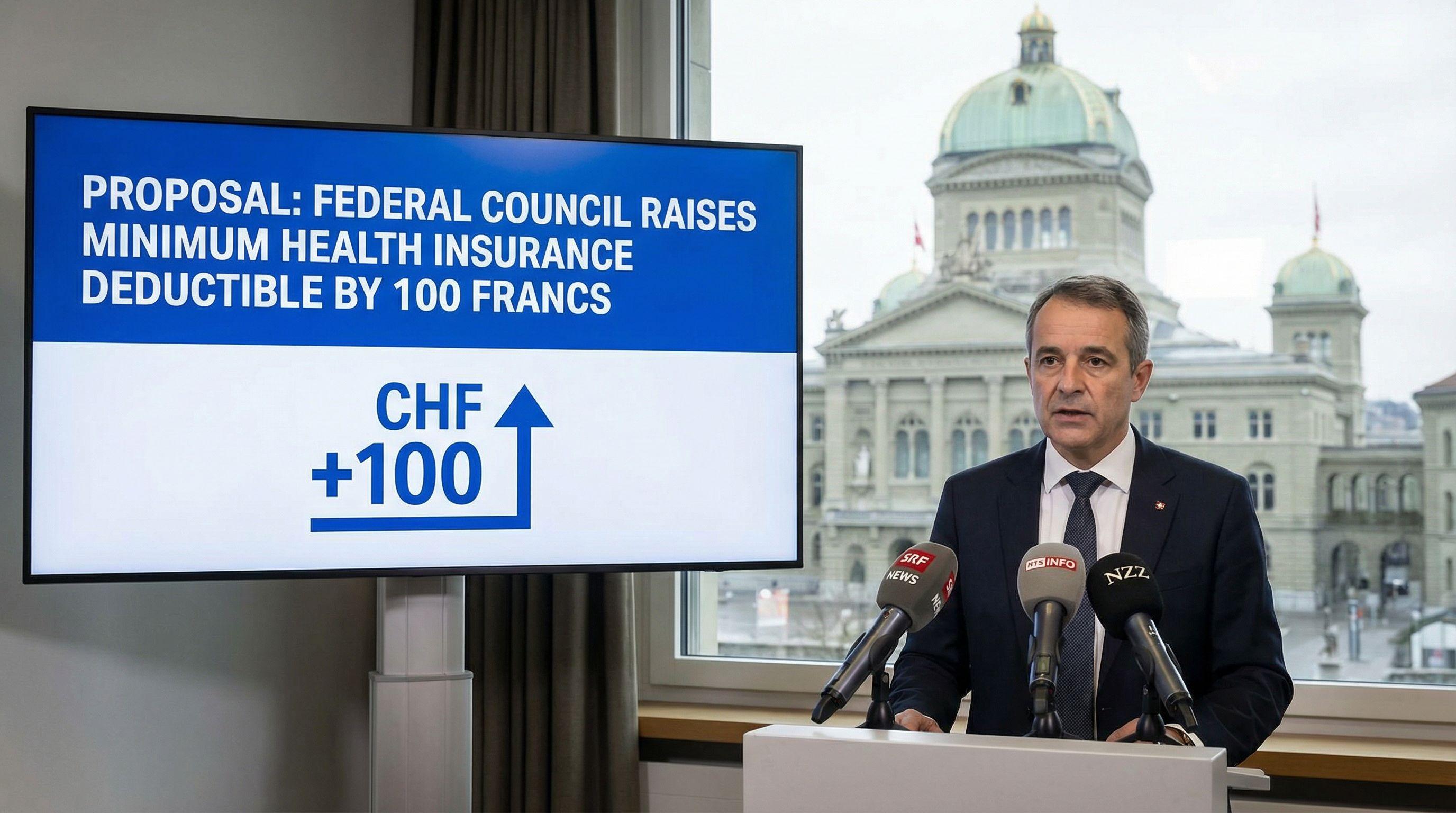 Federal Council Proposes Raising Minimum Health Insurance Deductible by 100 Francs