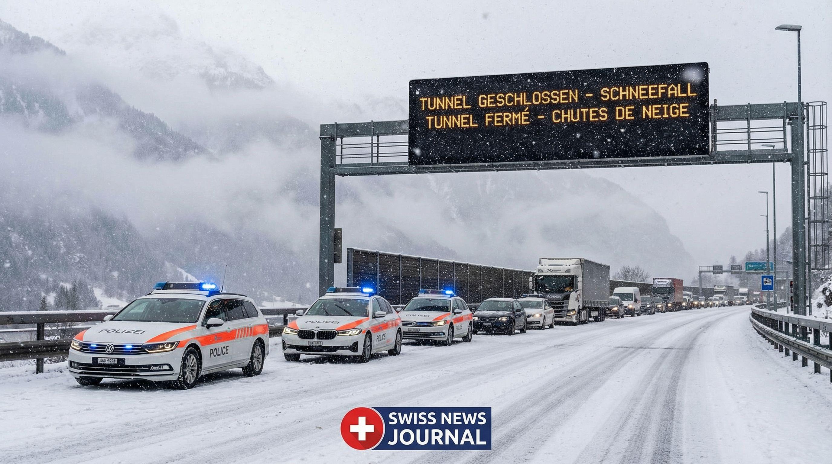 Heavy Snow Disrupts Gotthard Tunnel Traffic