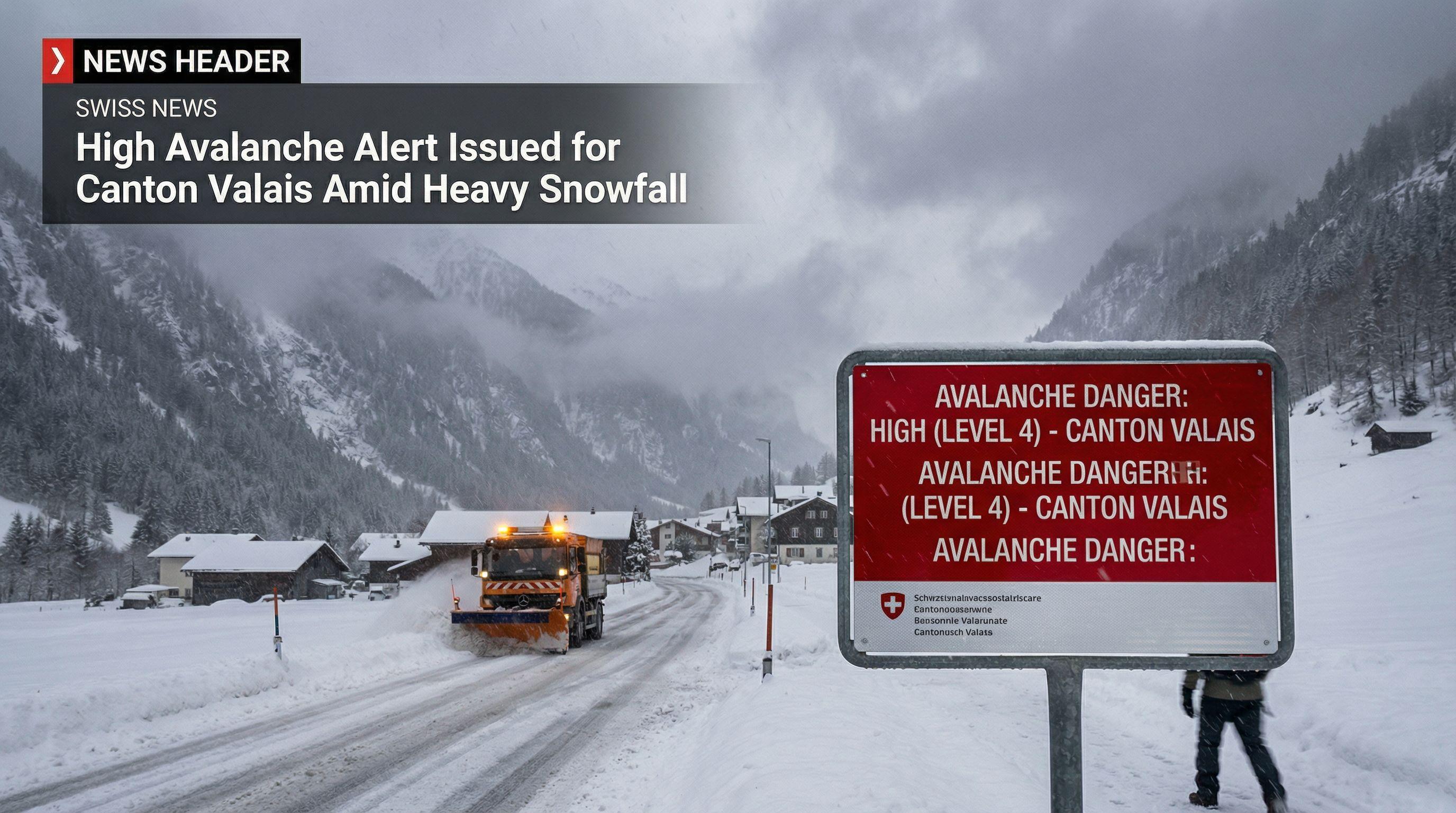 High Avalanche Alert Issued for Canton Valais Amid Heavy Snowfall