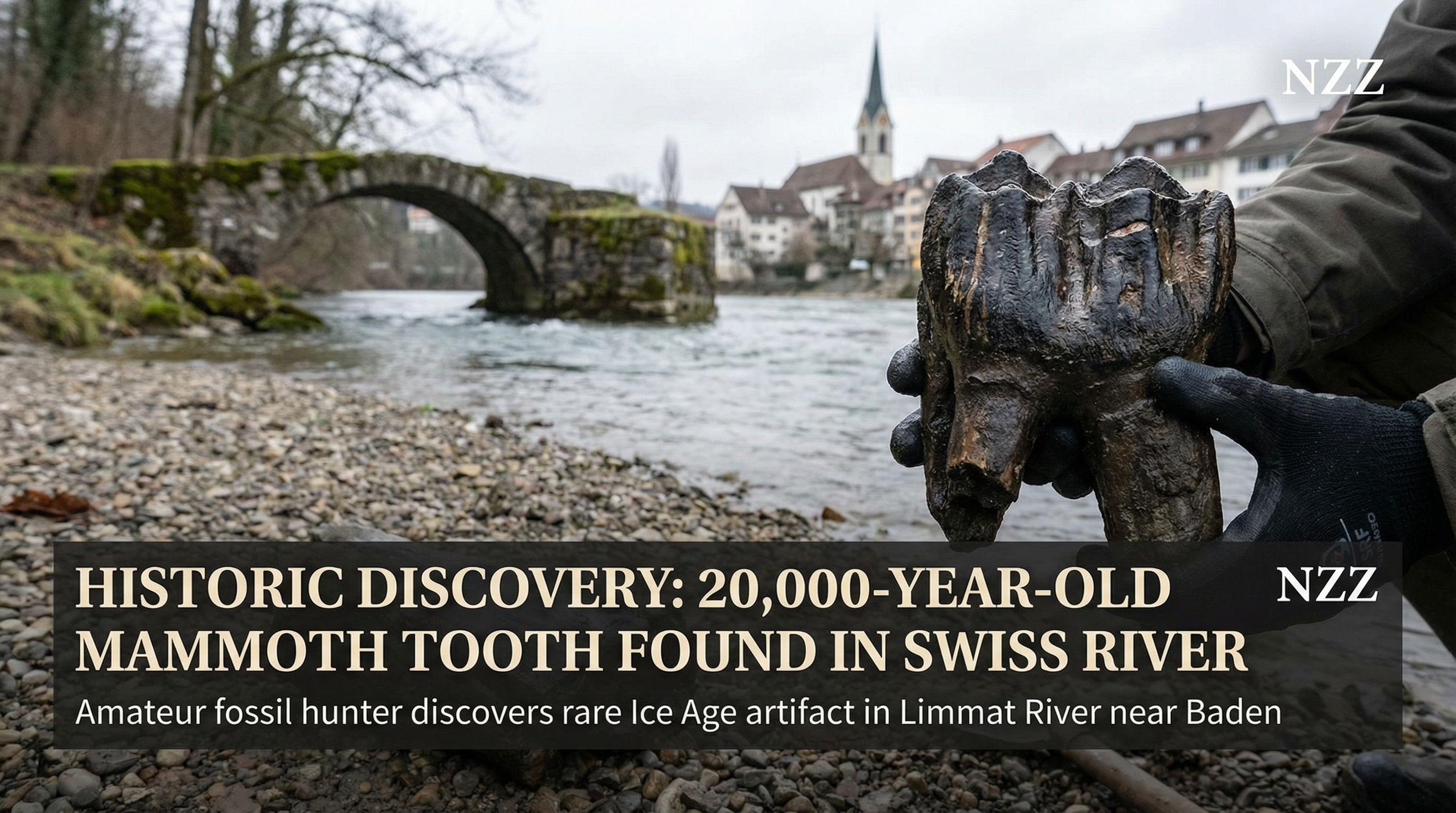 Historic Discovery: 20,000-Year-Old Mammoth Tooth Found in Swiss River