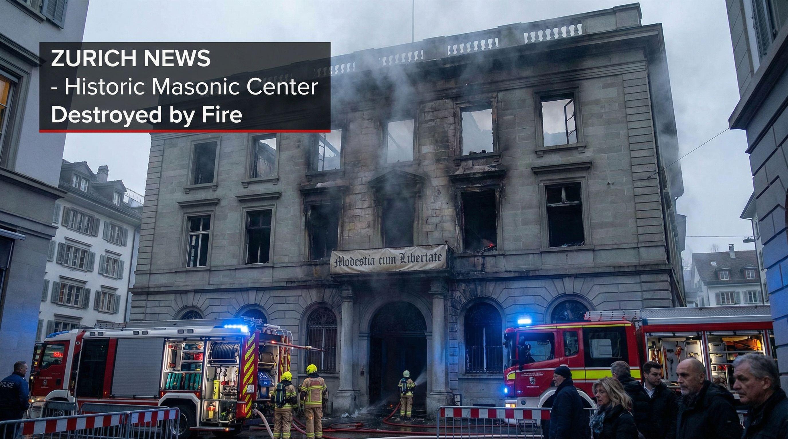 Historic Masonic Center in Zurich's Old Town Destroyed by Fire