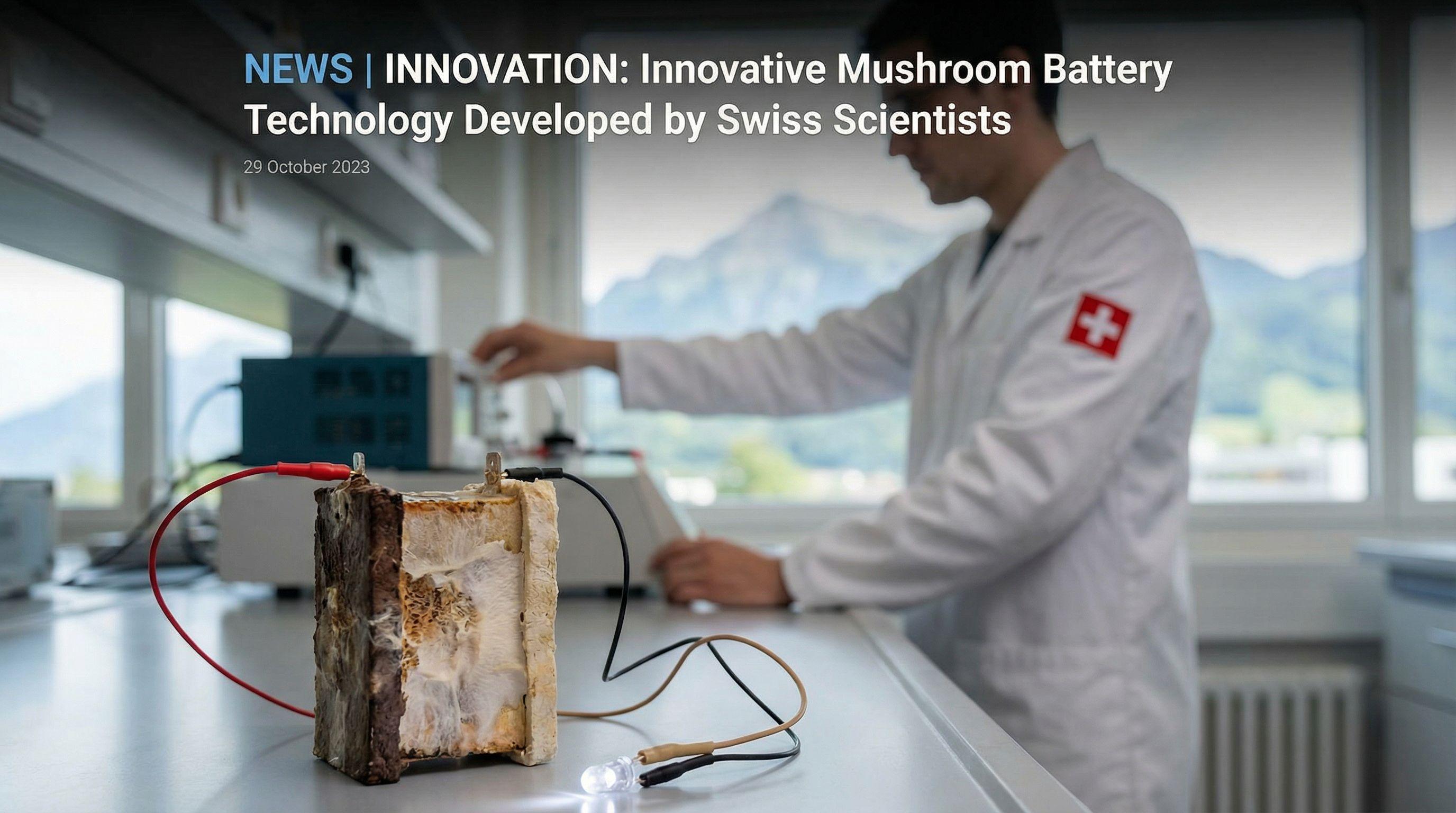 Innovative Mushroom Battery Technology Developed by Swiss Scientists