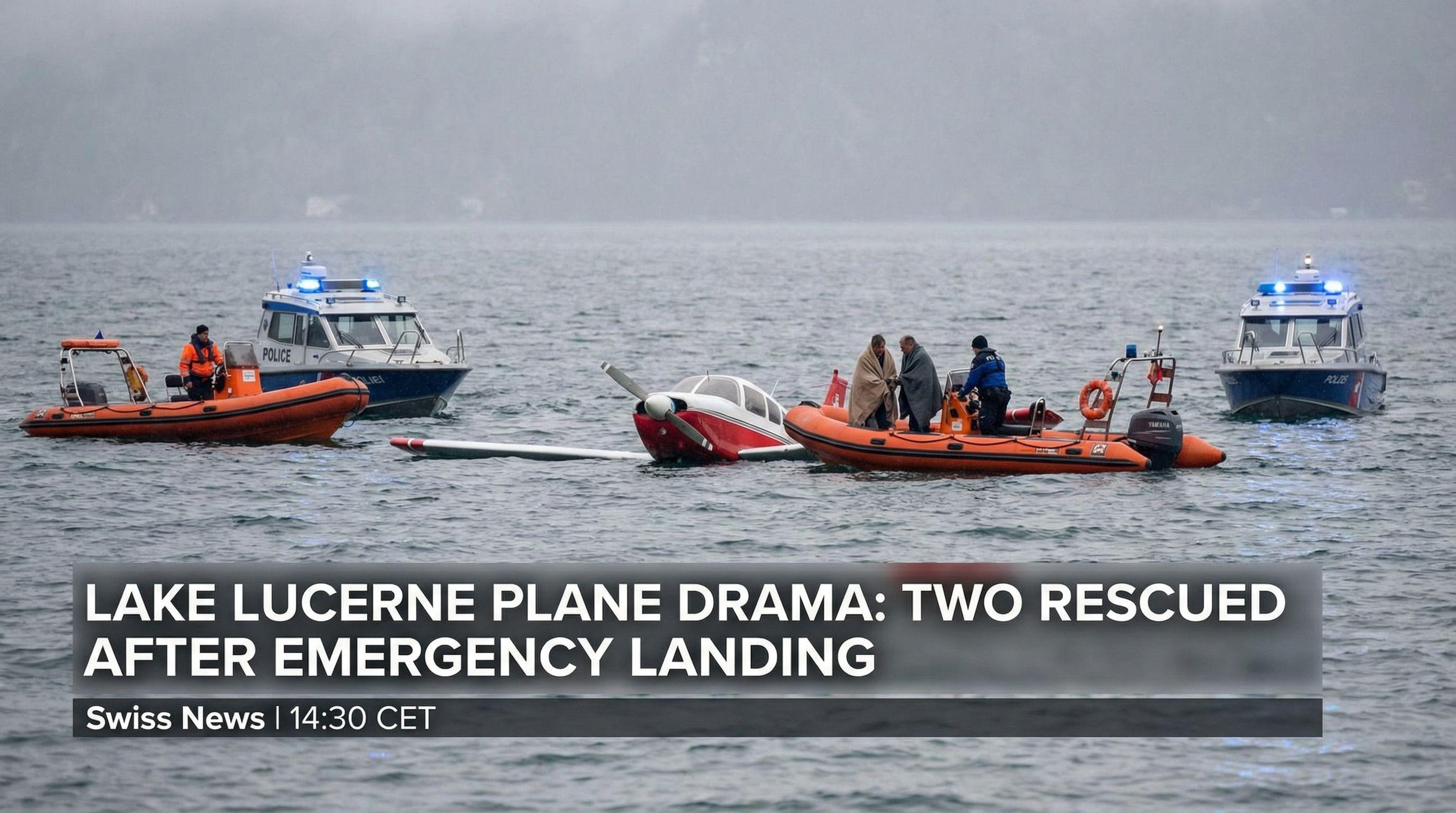 Lake Lucerne Plane Drama: Two Rescued After Emergency Landing