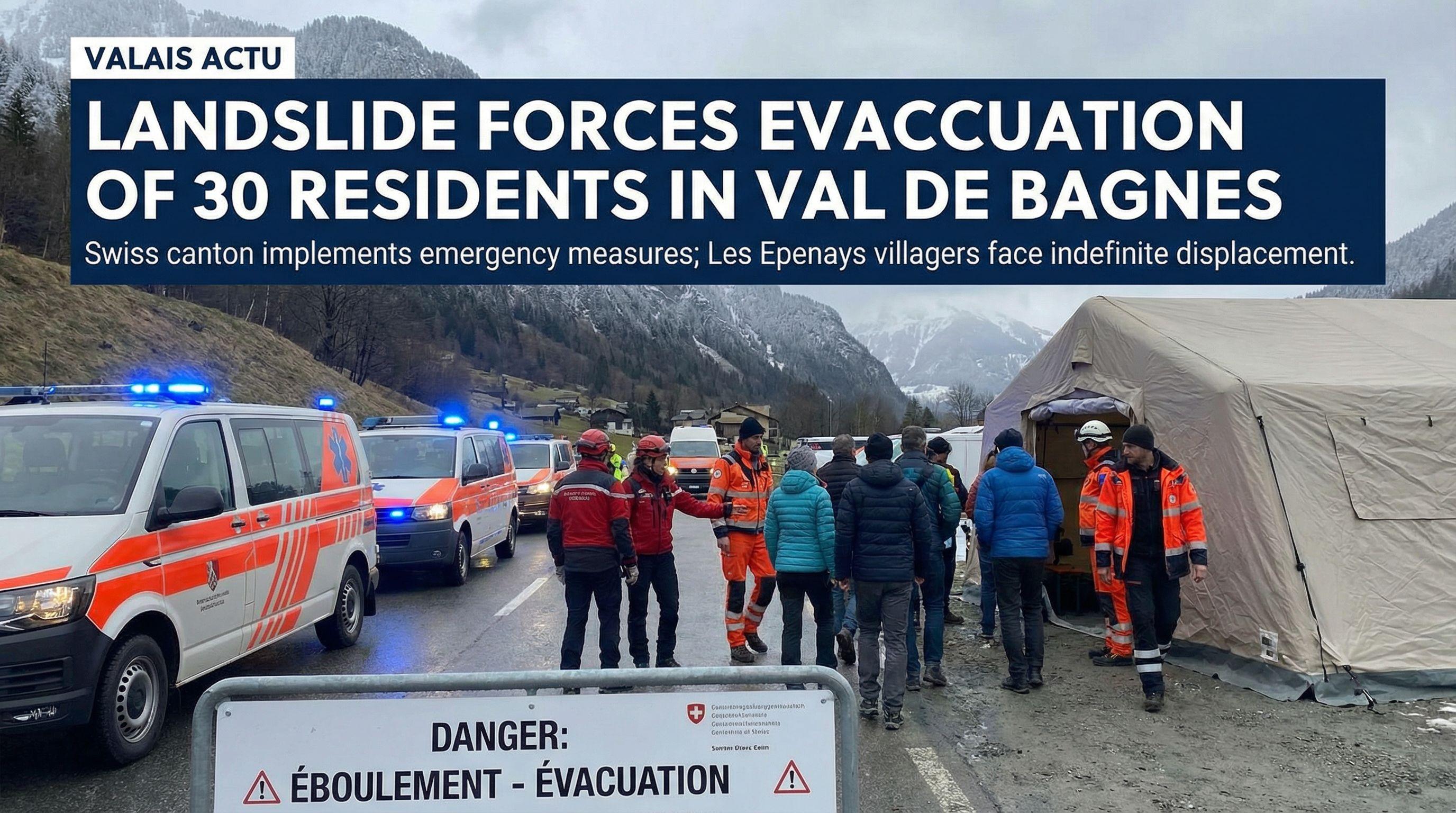 Landslide forces evacuation of 30 residents in Val de Bagnes