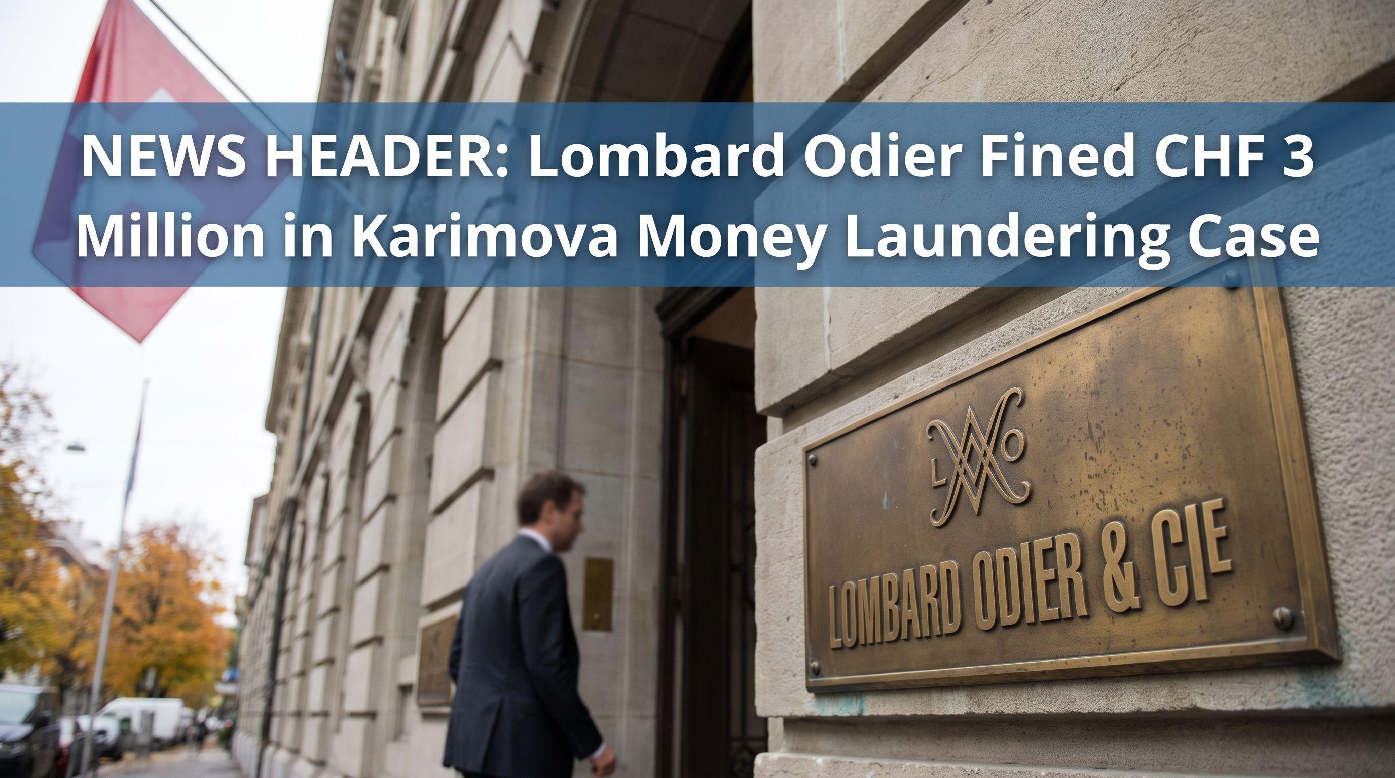 Lombard Odier Fined CHF 3 Million in Karimova Money Laundering Case