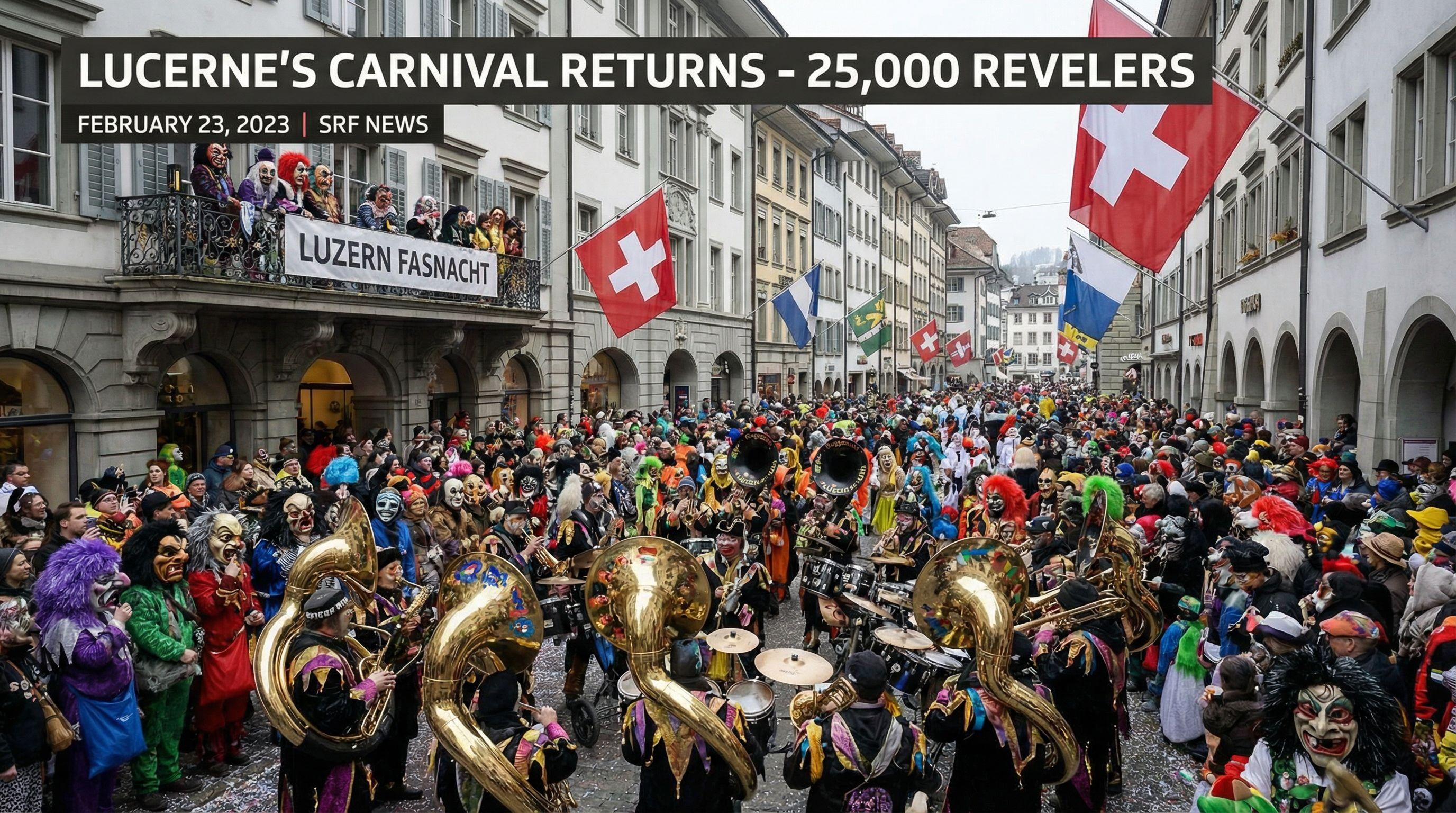 Lucerne's Historic Carnival Returns with 25,000 Revelers