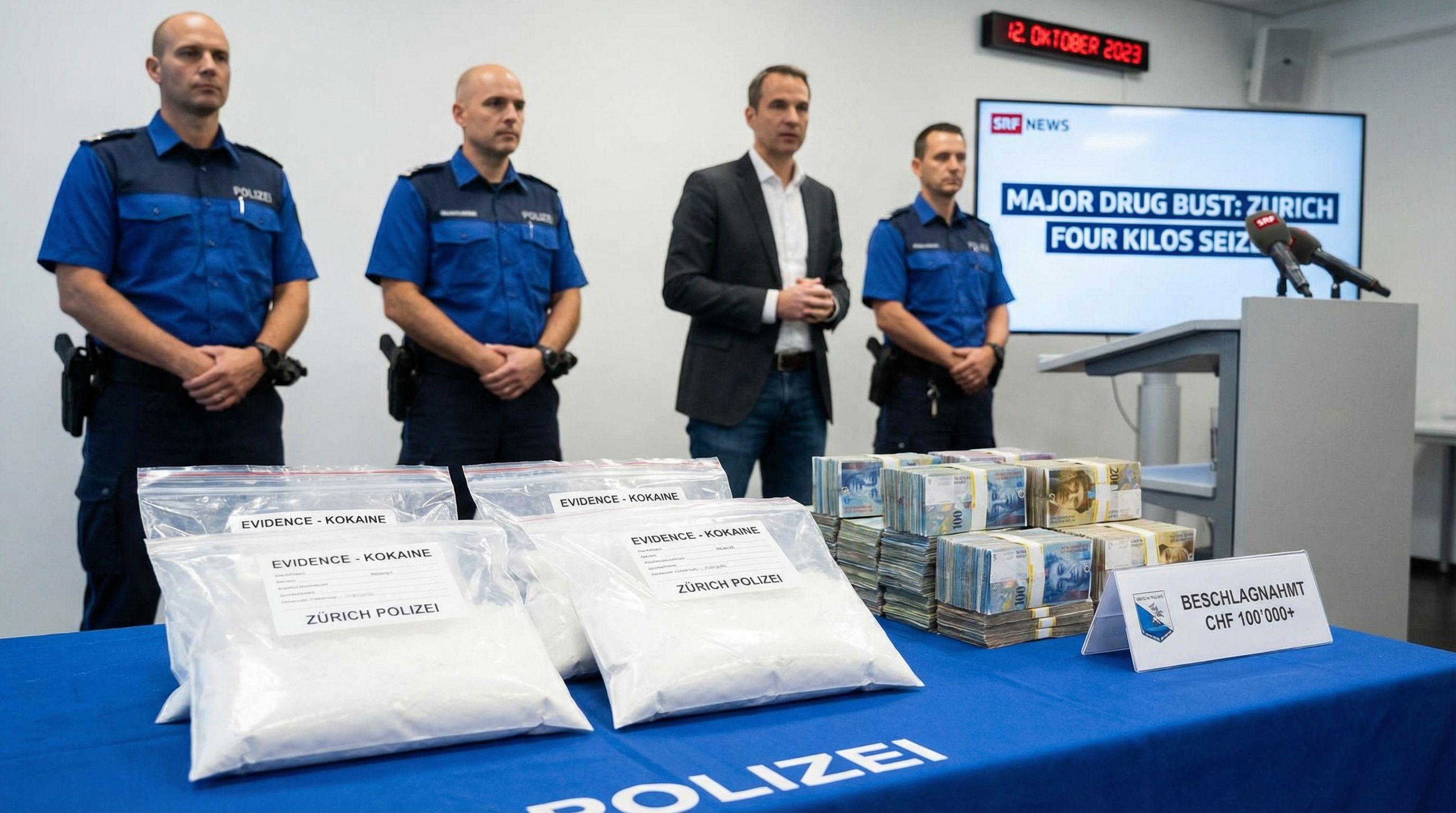 Major Drug Bust in Zurich: Four Kilos of Cocaine Seized