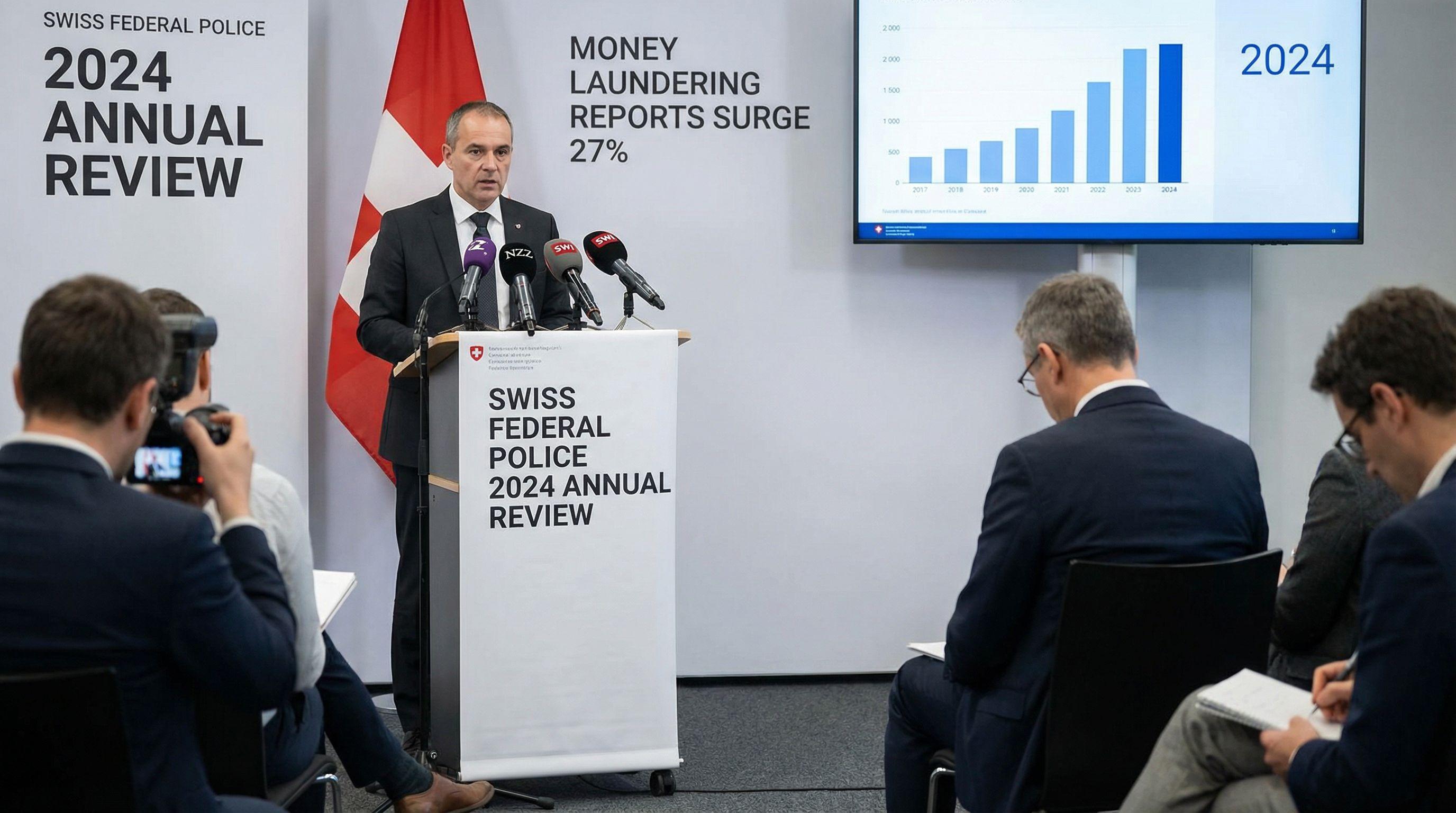 Money Laundering Reports Surge 27% in Switzerland